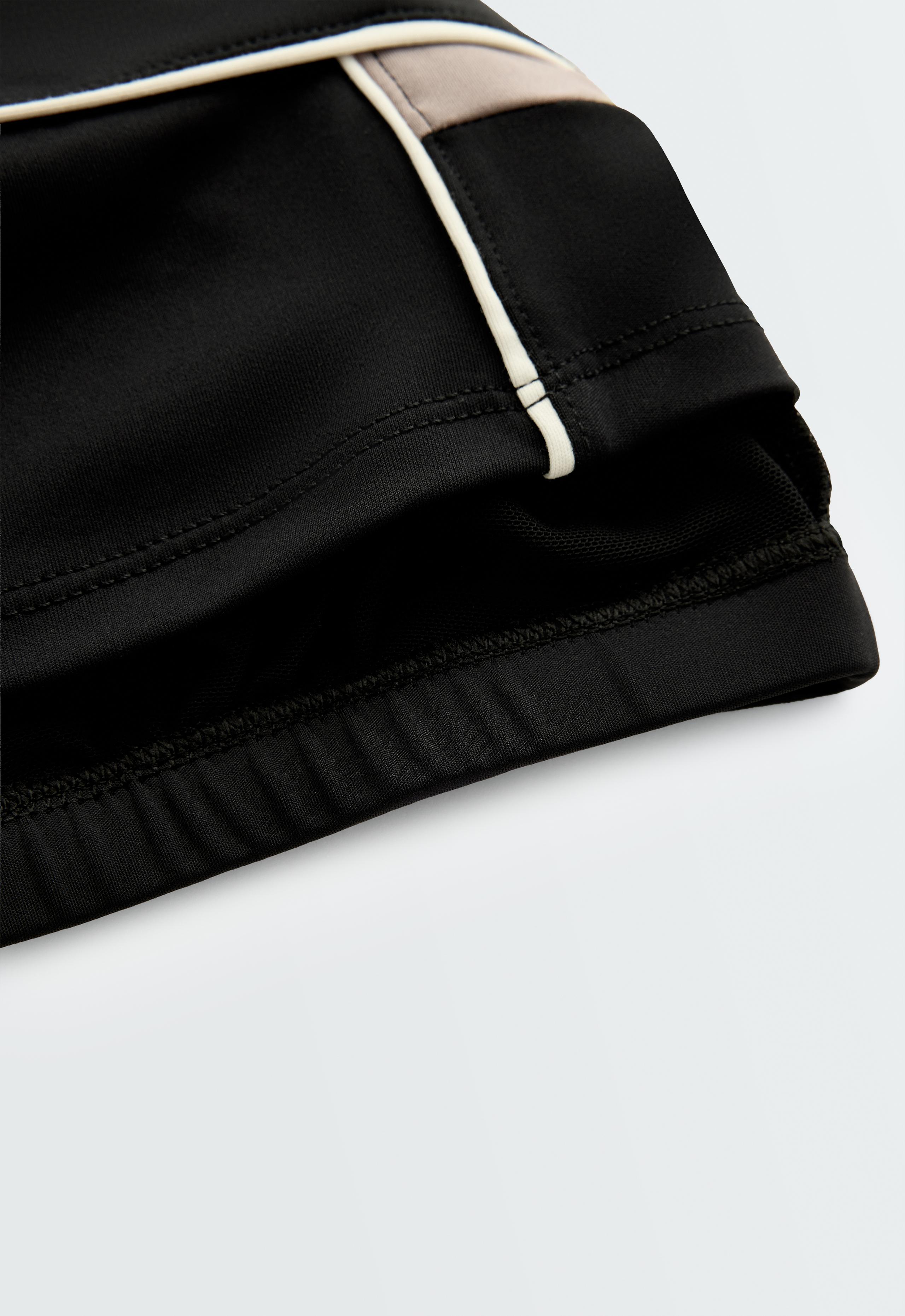 Contrast piping Comfortlux tank top - BLACK