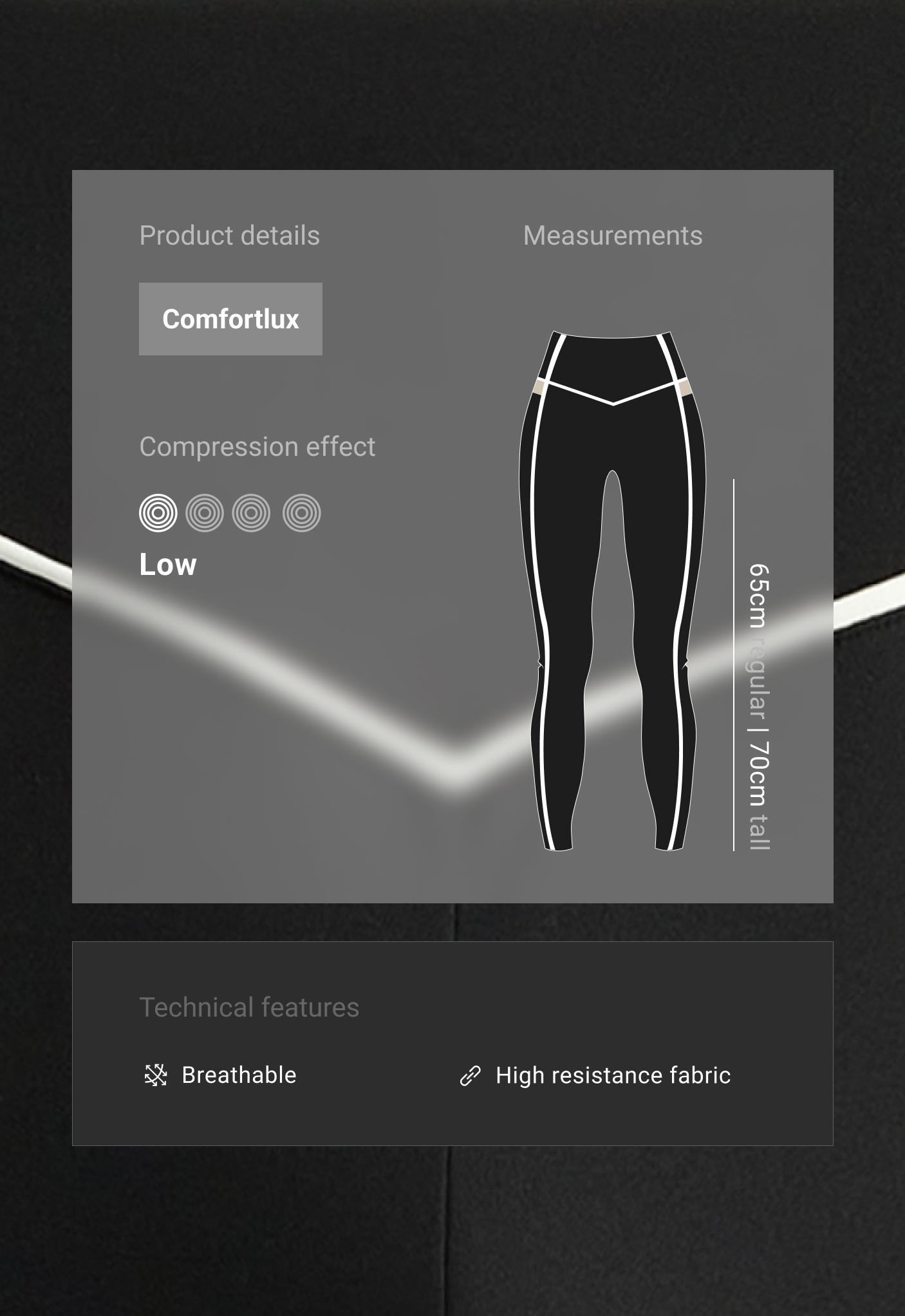 Comfortlux high-rise colour-block piping leggings - BLACK