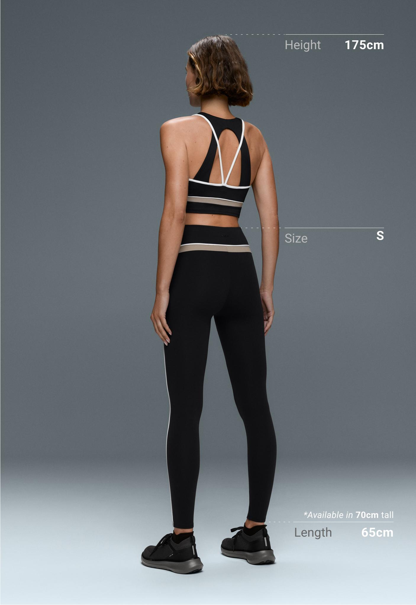 Comfortlux high-rise colour-block piping leggings - BLACK