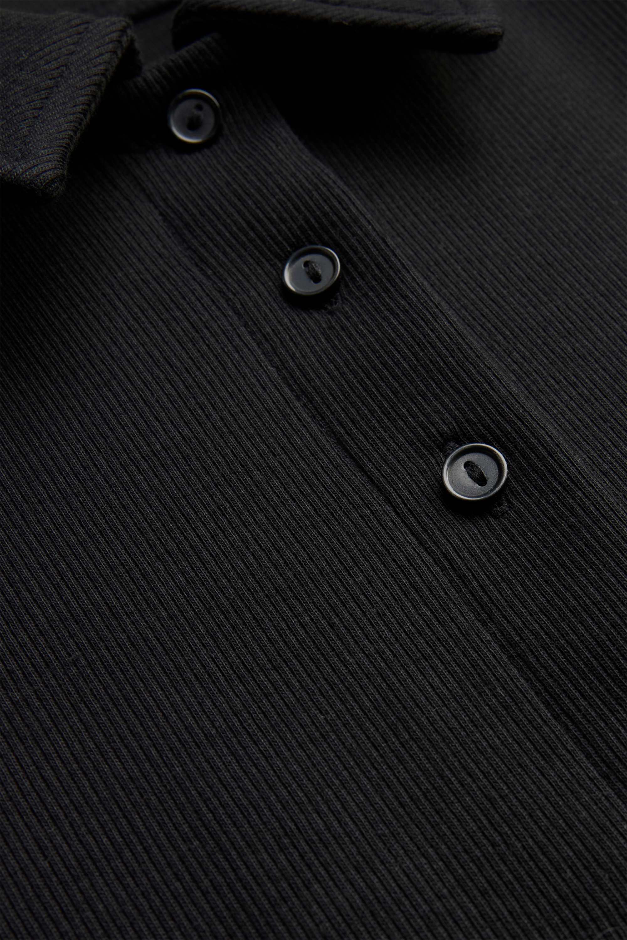 Long sleeve top - regular fit - ribbed black