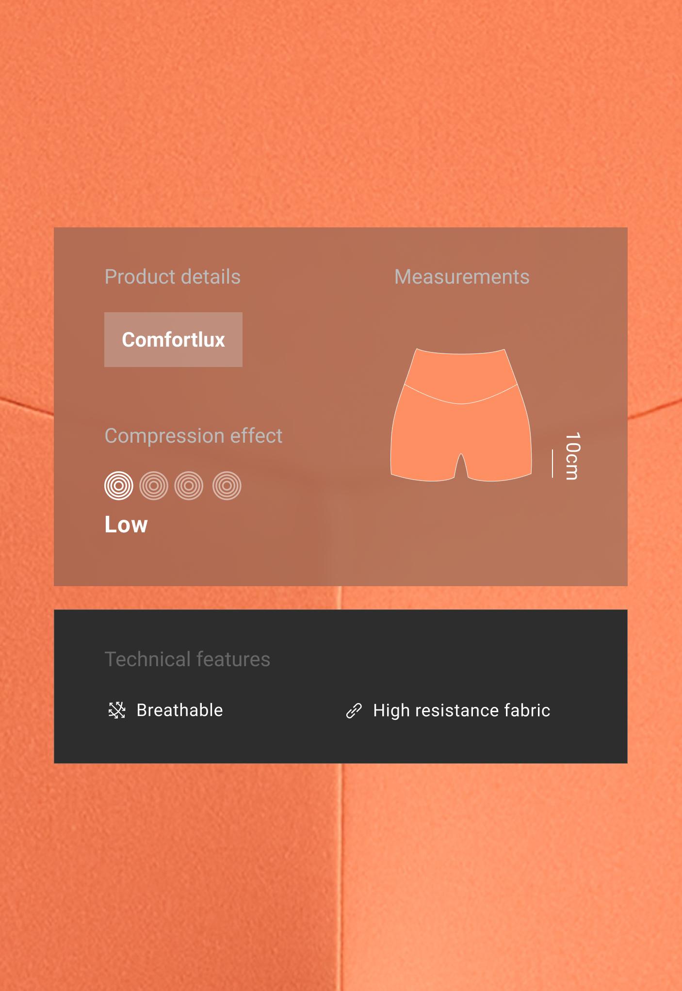 Comfortlux high-waisted 10cm hot pants - WASHED ORANGE