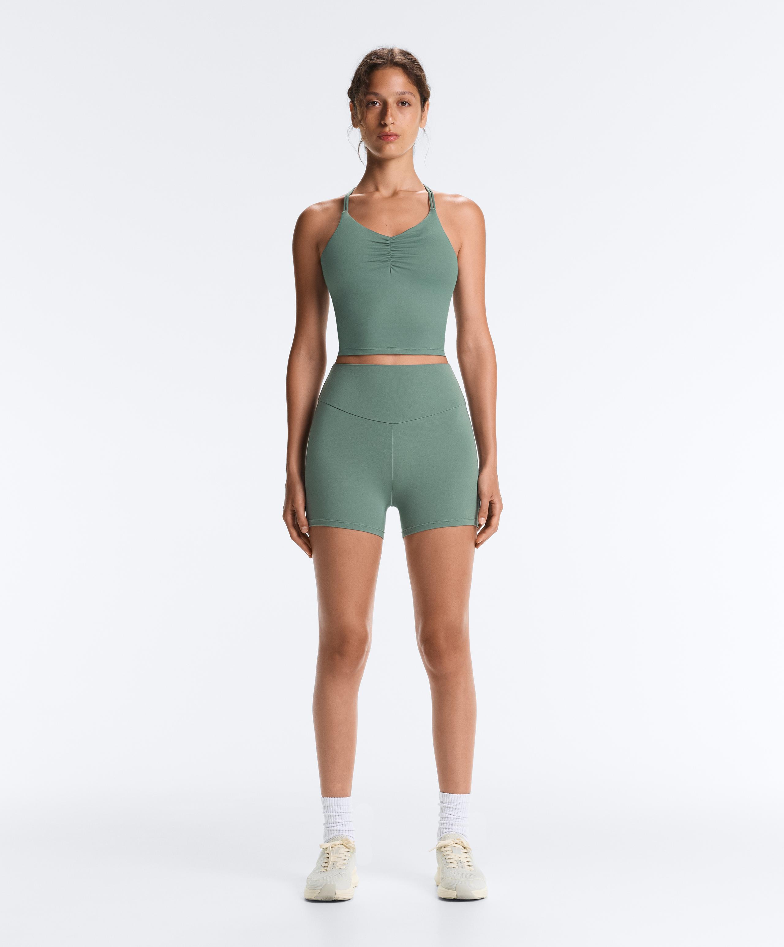 Comfortlux high-waisted 10cm hot pants - GREEN