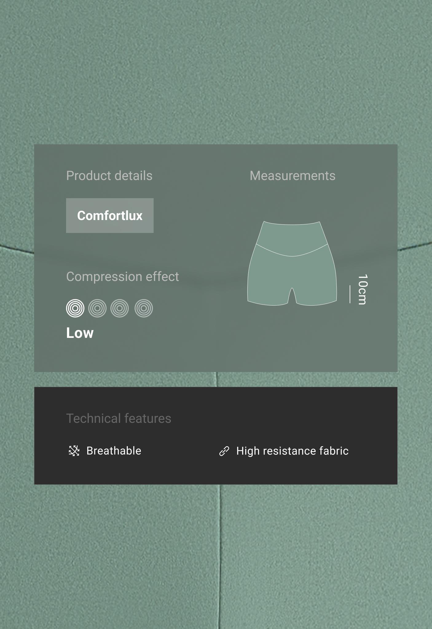 Comfortlux high-waisted 10cm hot pants - GREEN