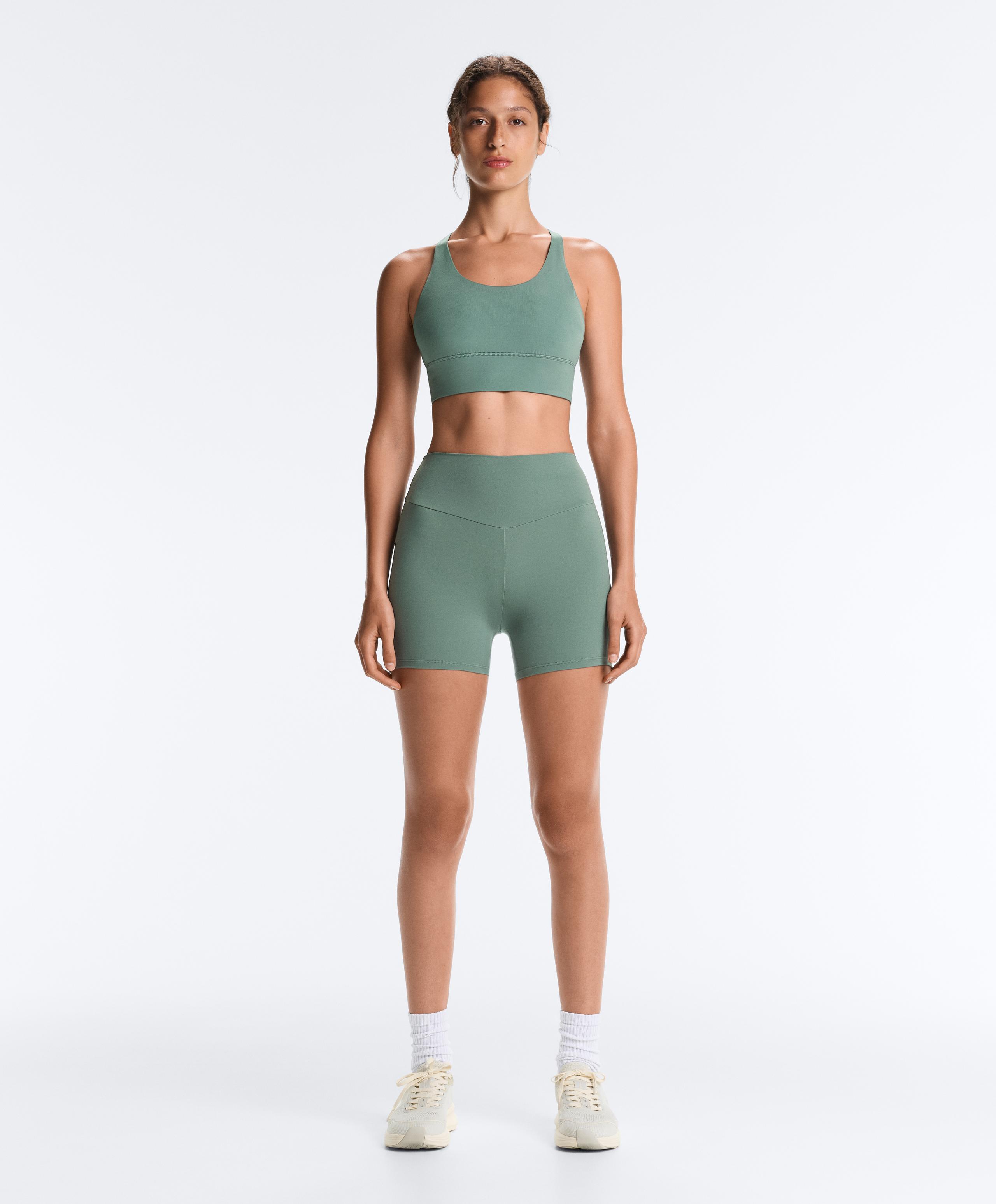Comfortlux high-waisted 10cm hot pants - GREEN