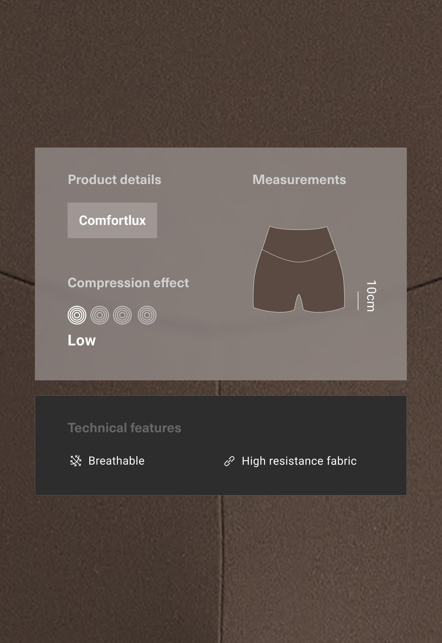 Comfortlux high-waisted 10cm hot pants - BROWN