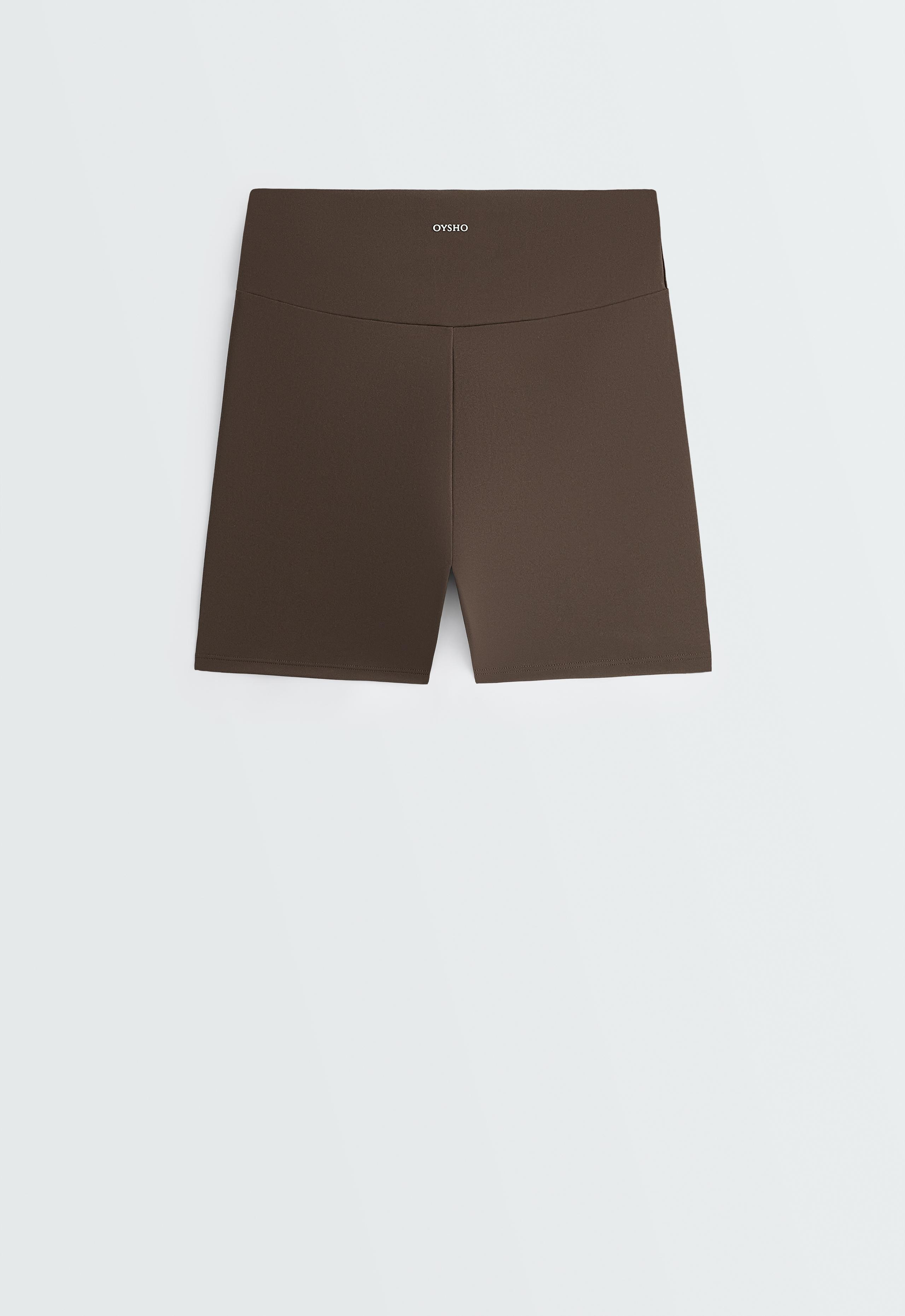 Comfortlux high-waisted 10cm hot pants - BROWN