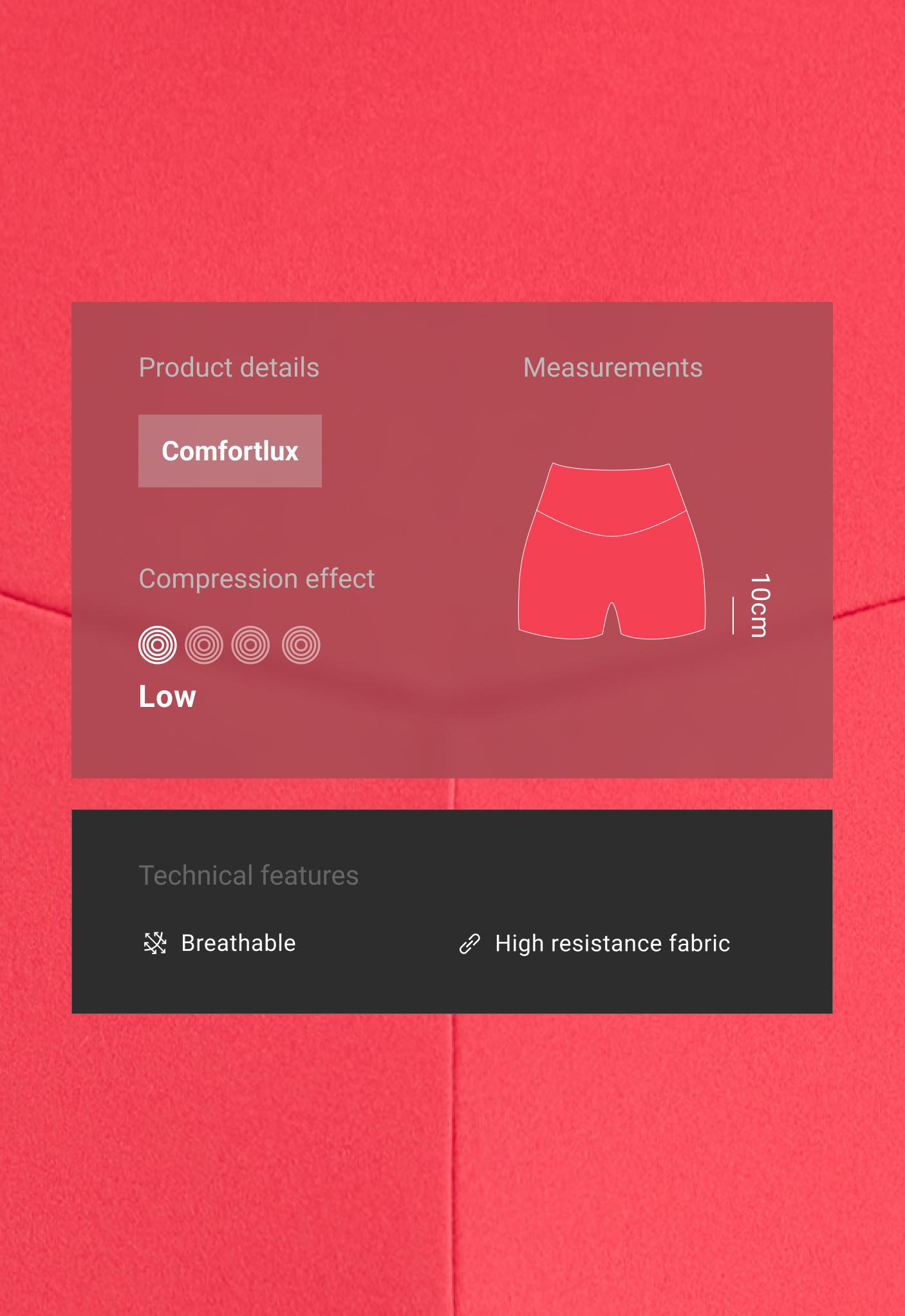 Comfortlux high-waisted 10cm hot pants - WASHED RED