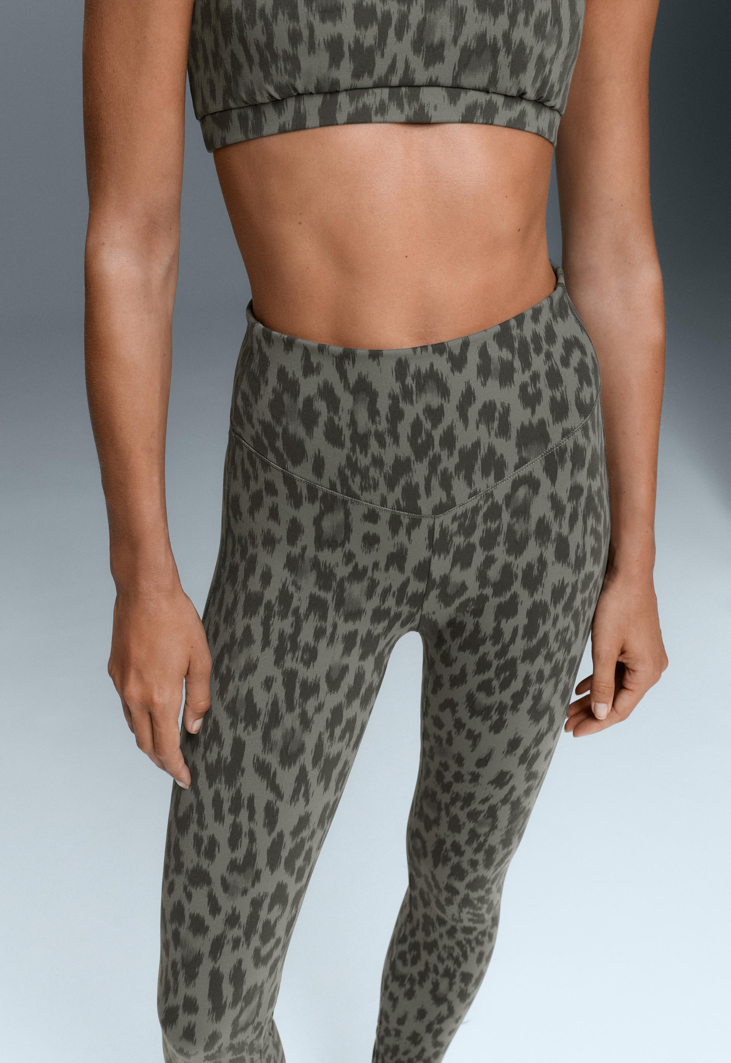 Evermove high-rise leopard ankle-length leggings - CHARCOAL GREY