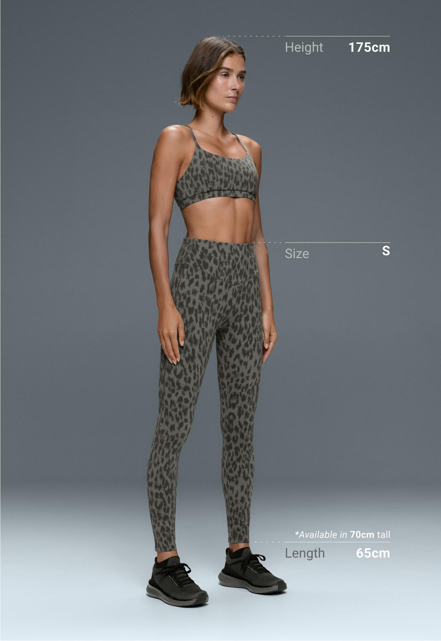 Evermove high-rise leopard ankle-length leggings - CHARCOAL GREY
