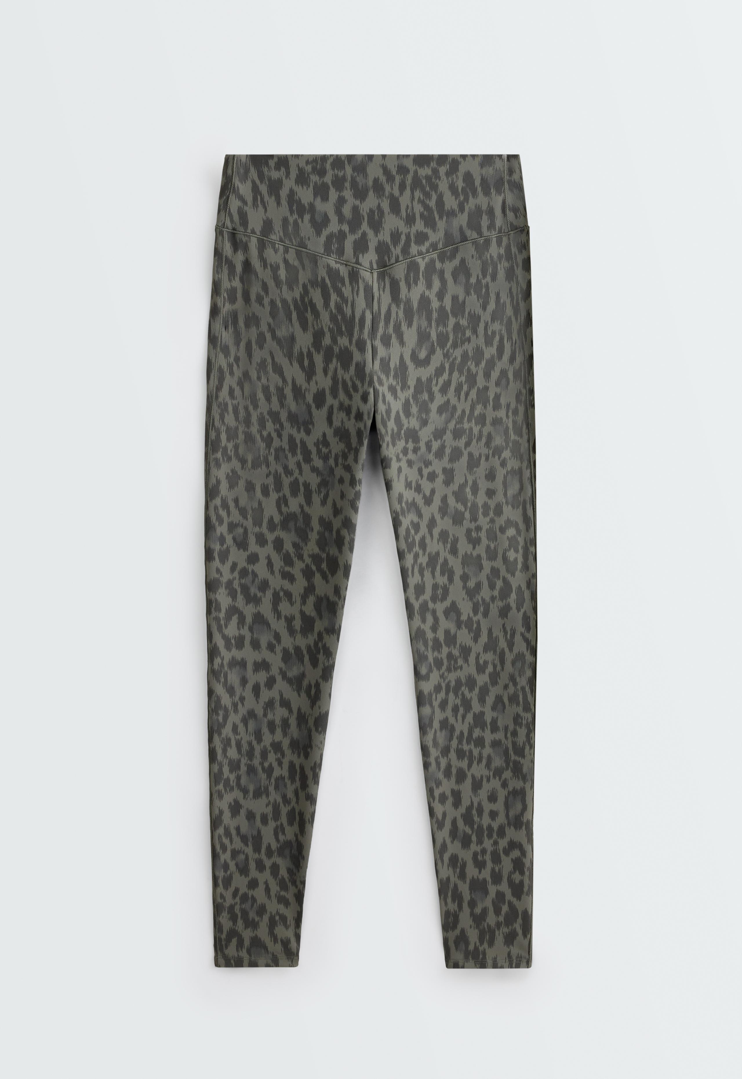 Evermove high-rise leopard ankle-length leggings - CHARCOAL GREY
