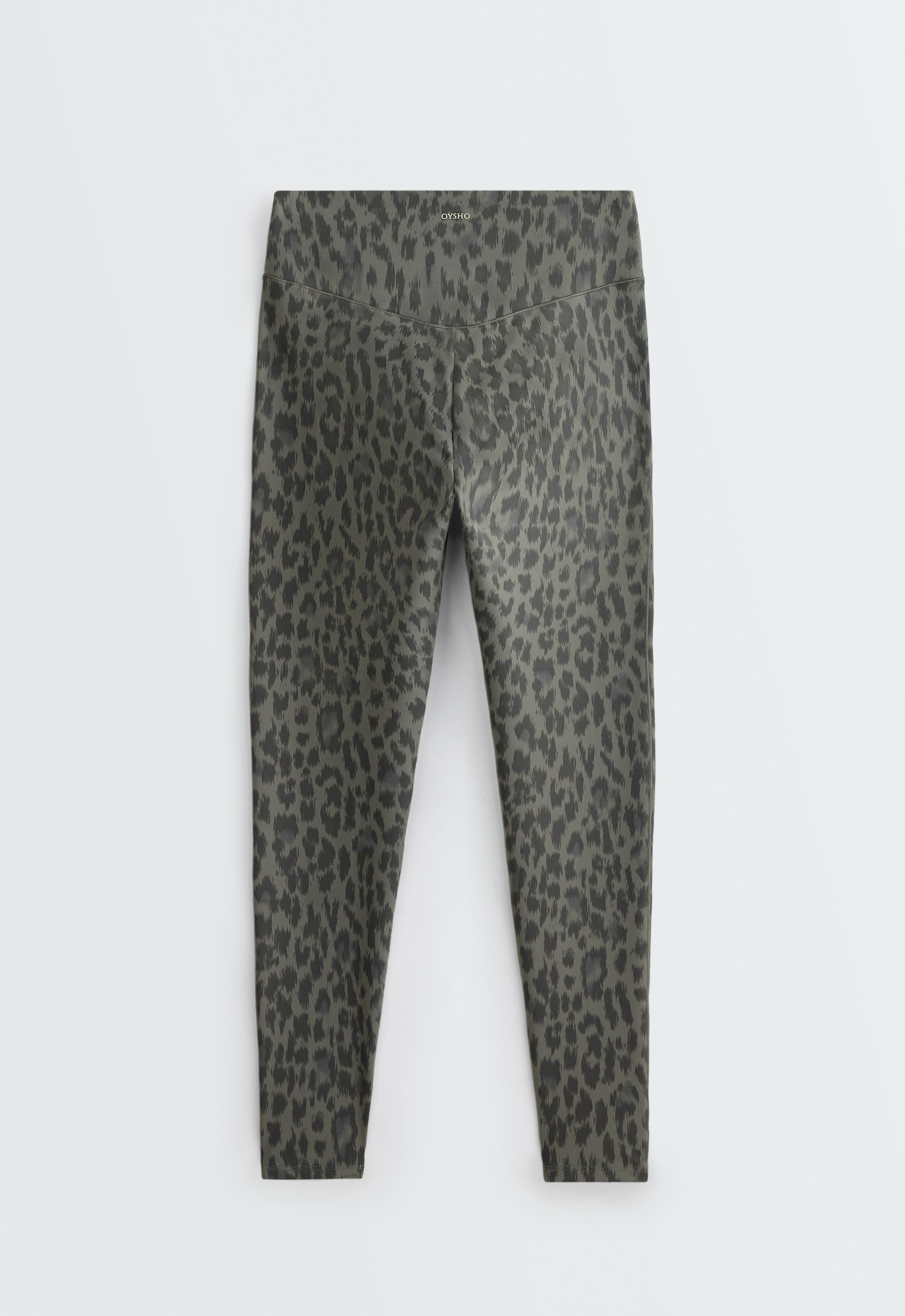 Evermove high-rise leopard ankle-length leggings - CHARCOAL GREY