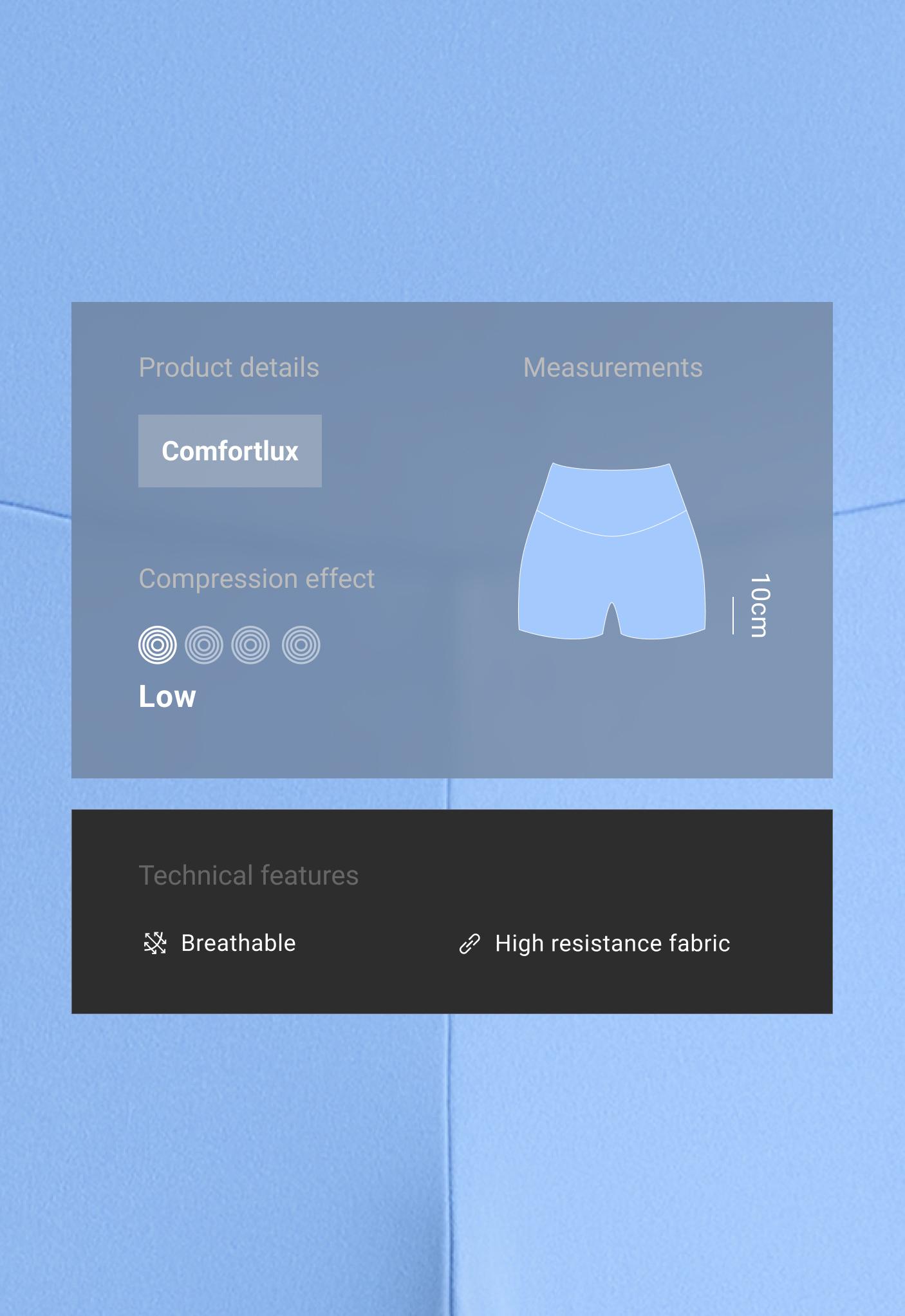 Comfortlux high-waisted 10cm hot pants - PALE LAVENDER BLUE