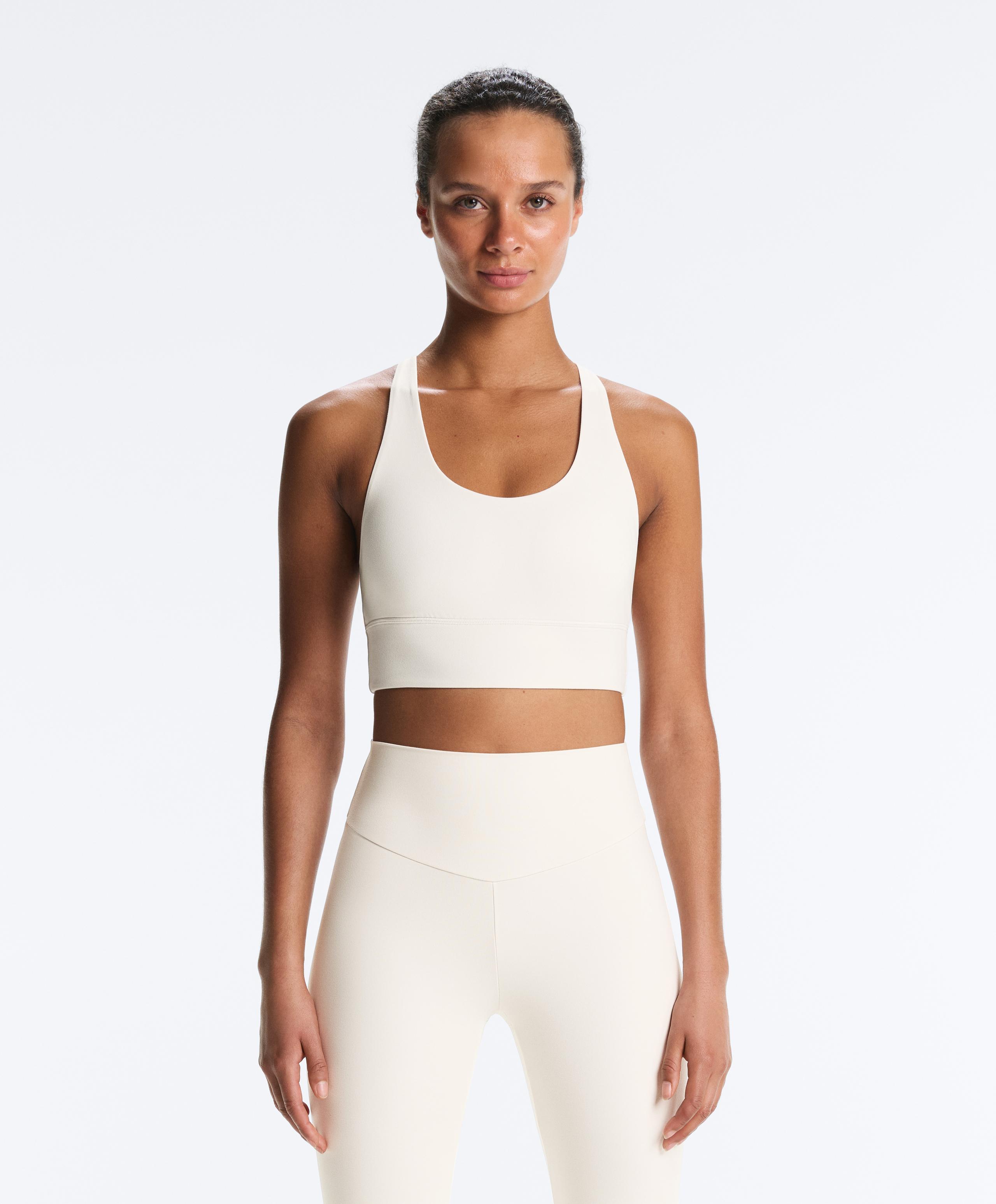 Medium support Comfortlux sports bra with cup - PALE ECRU