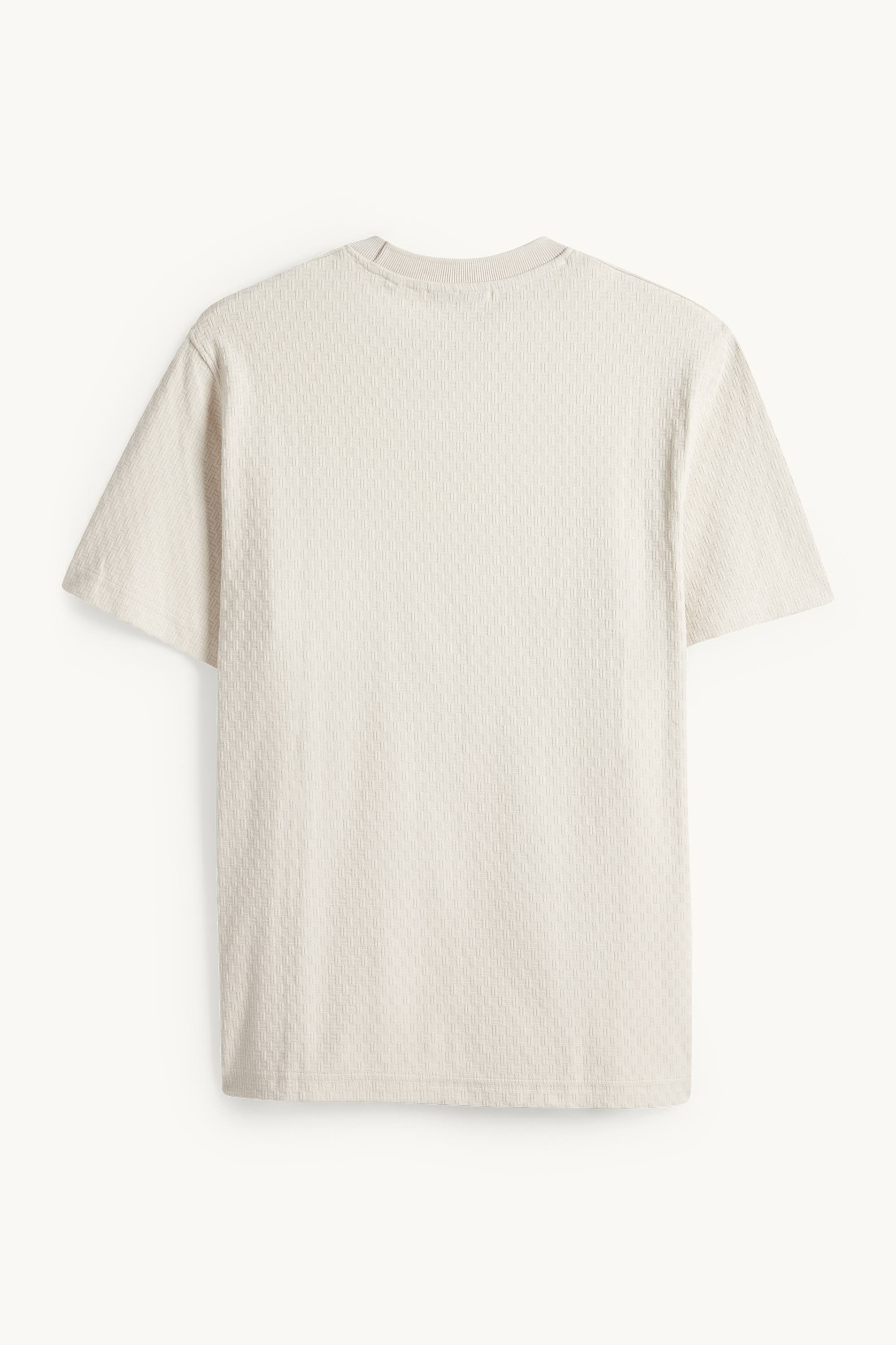 T-shirt - regular fit - textured cremewhite