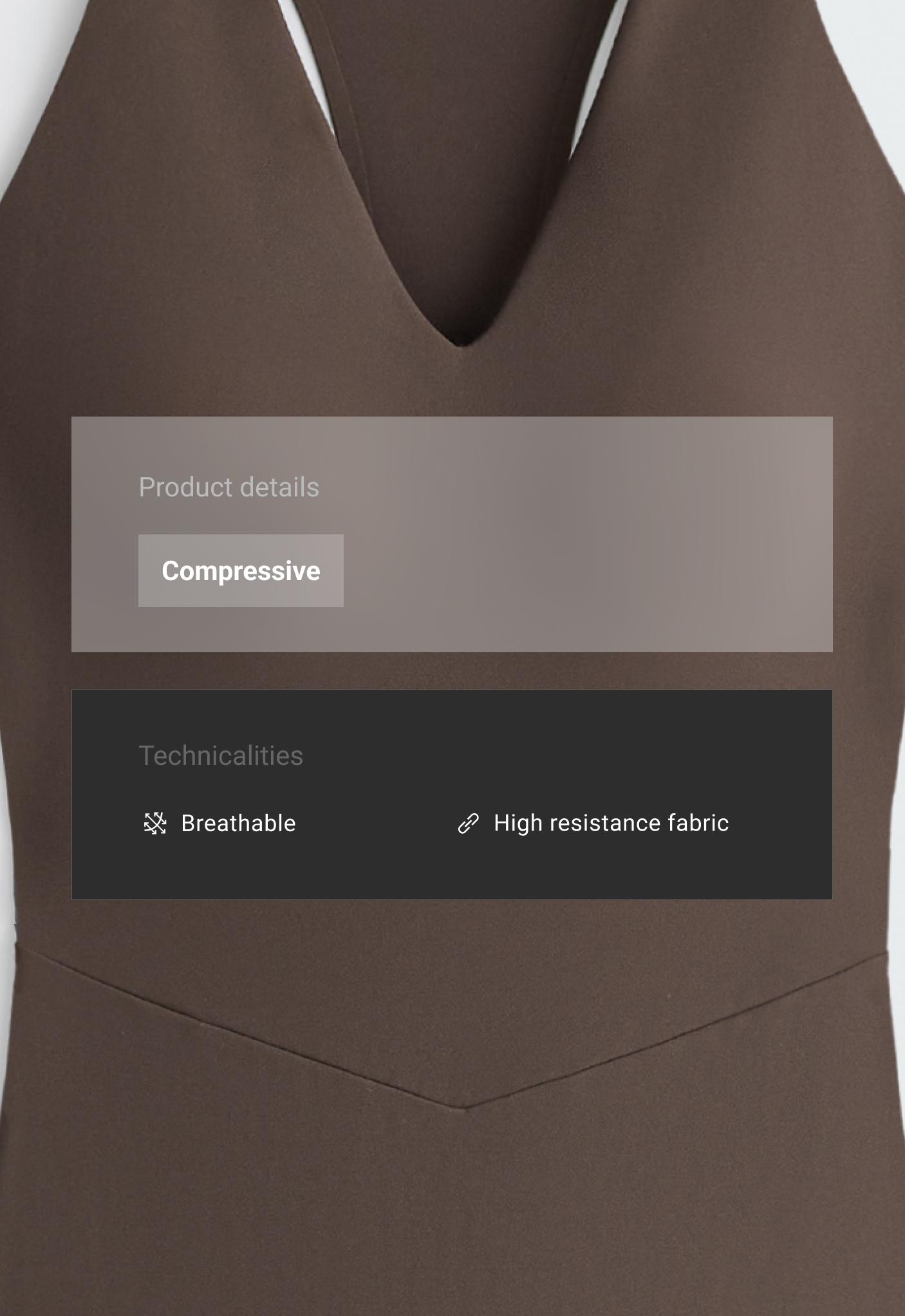 Long compressive jumpsuit - BROWN