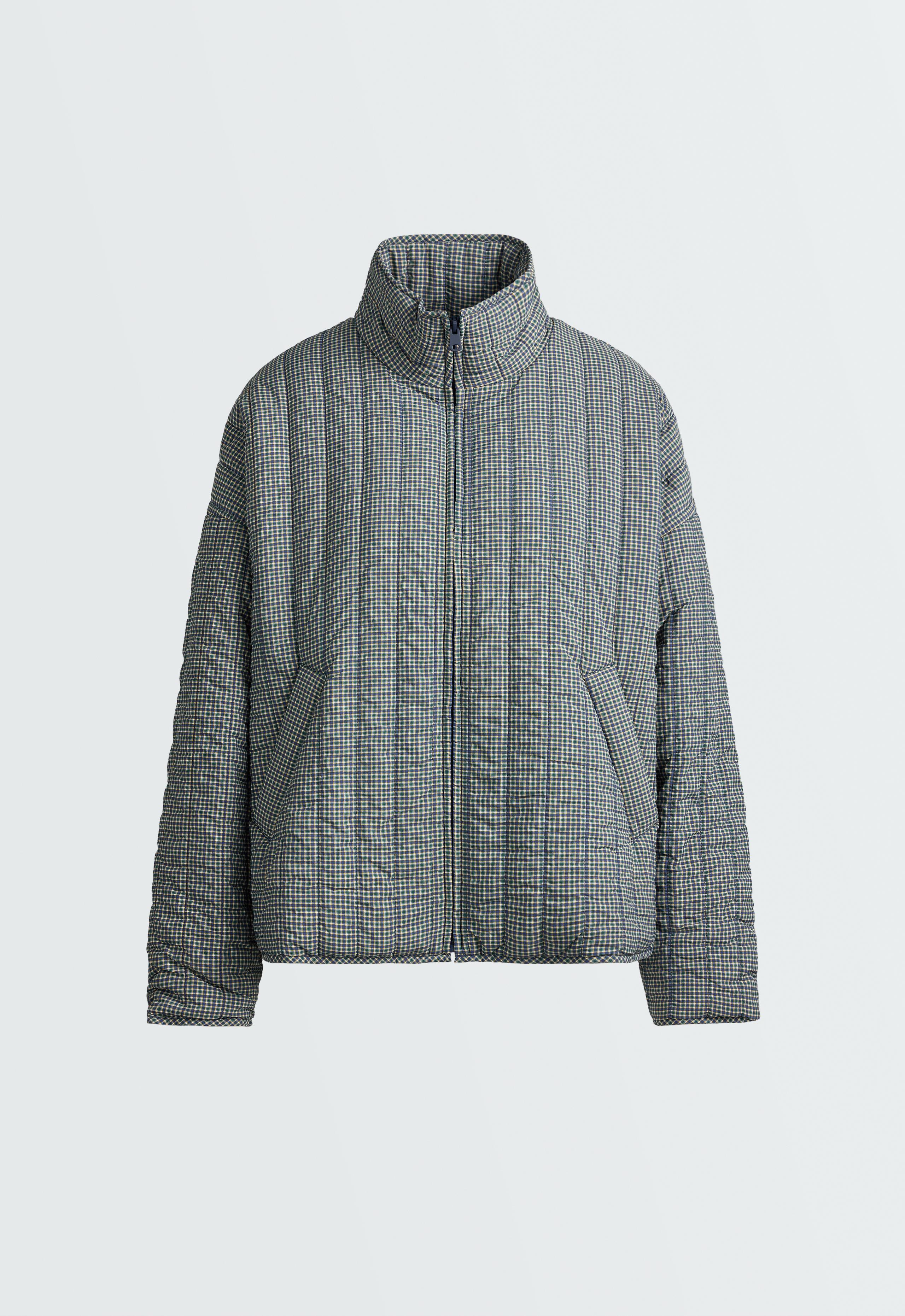 Check midi padded jacket - BRIGHT LAVENDER