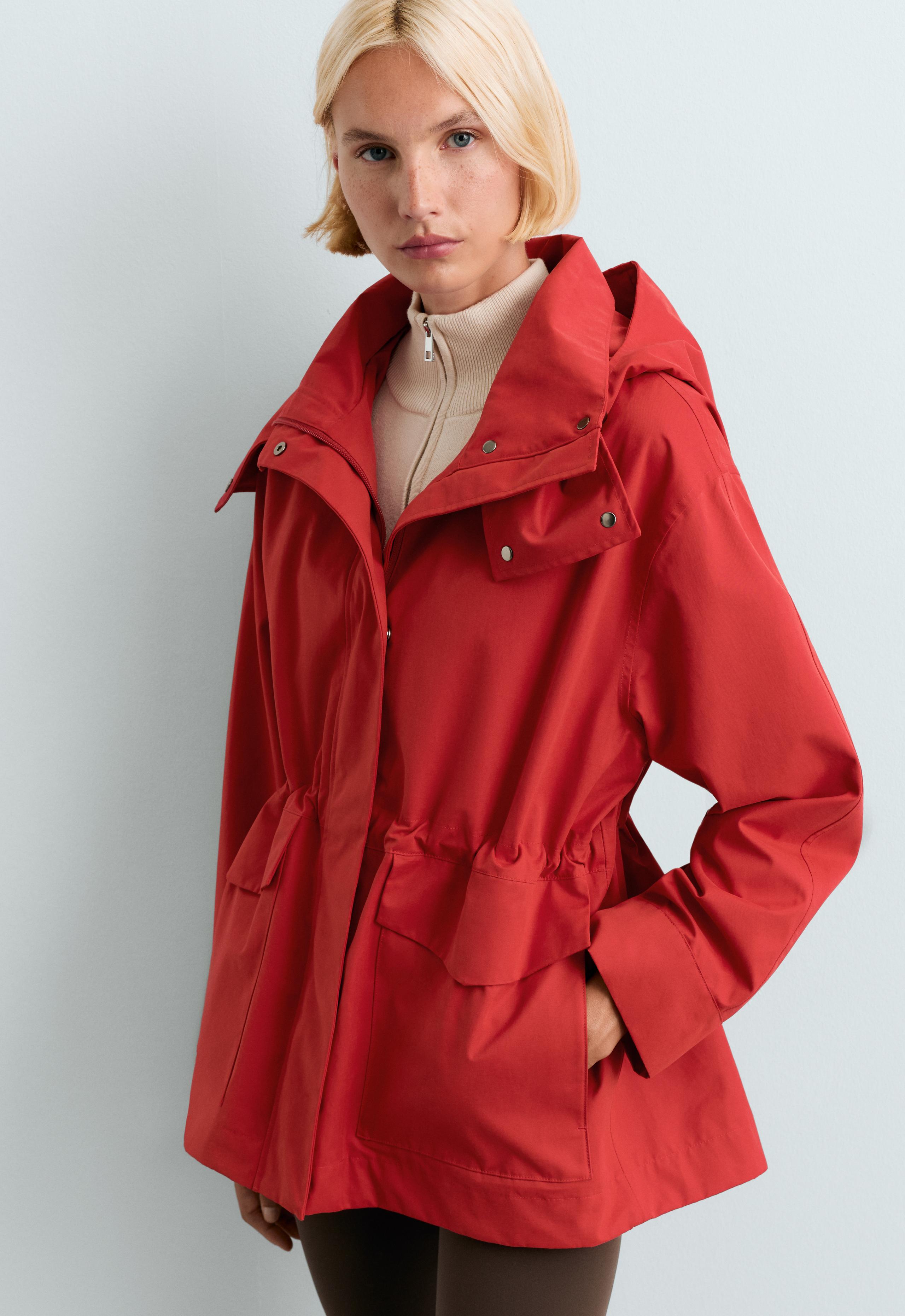 A-line 10k waterproof cotton jacket - GERANIUM RED