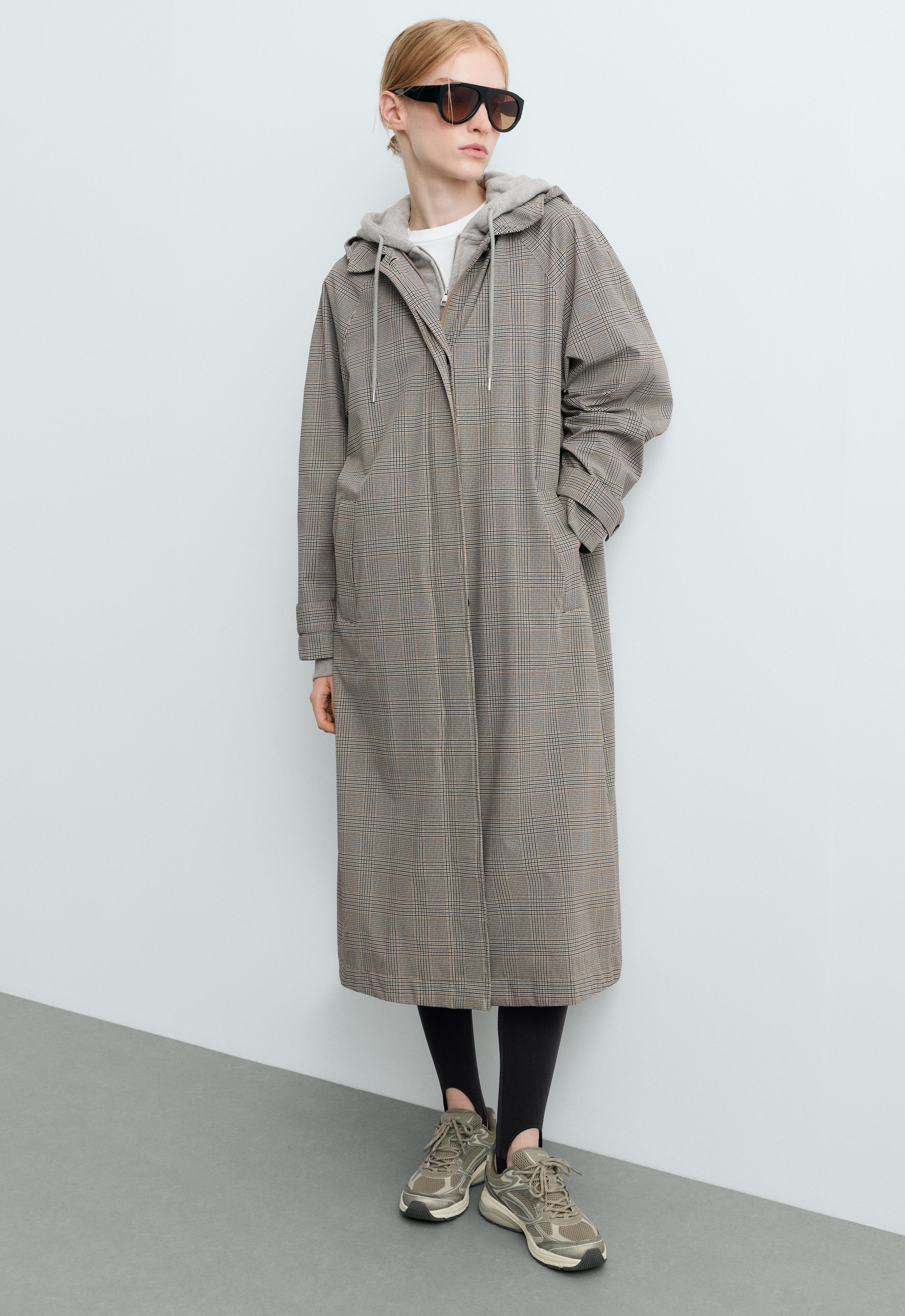 Long extra lightweight 10k check waterproof jacket - CAMEL