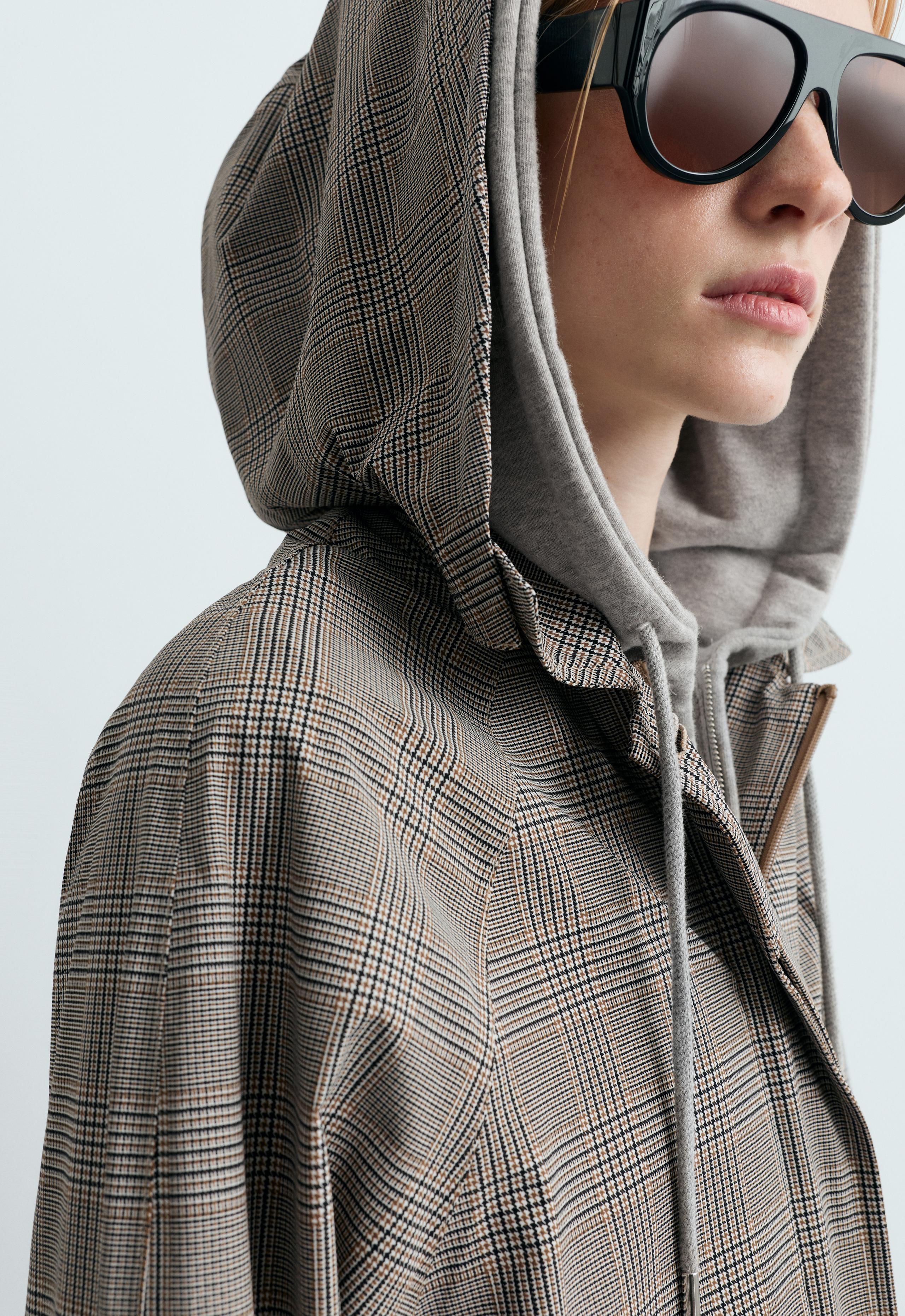 Long extra lightweight 10k check waterproof jacket - CAMEL