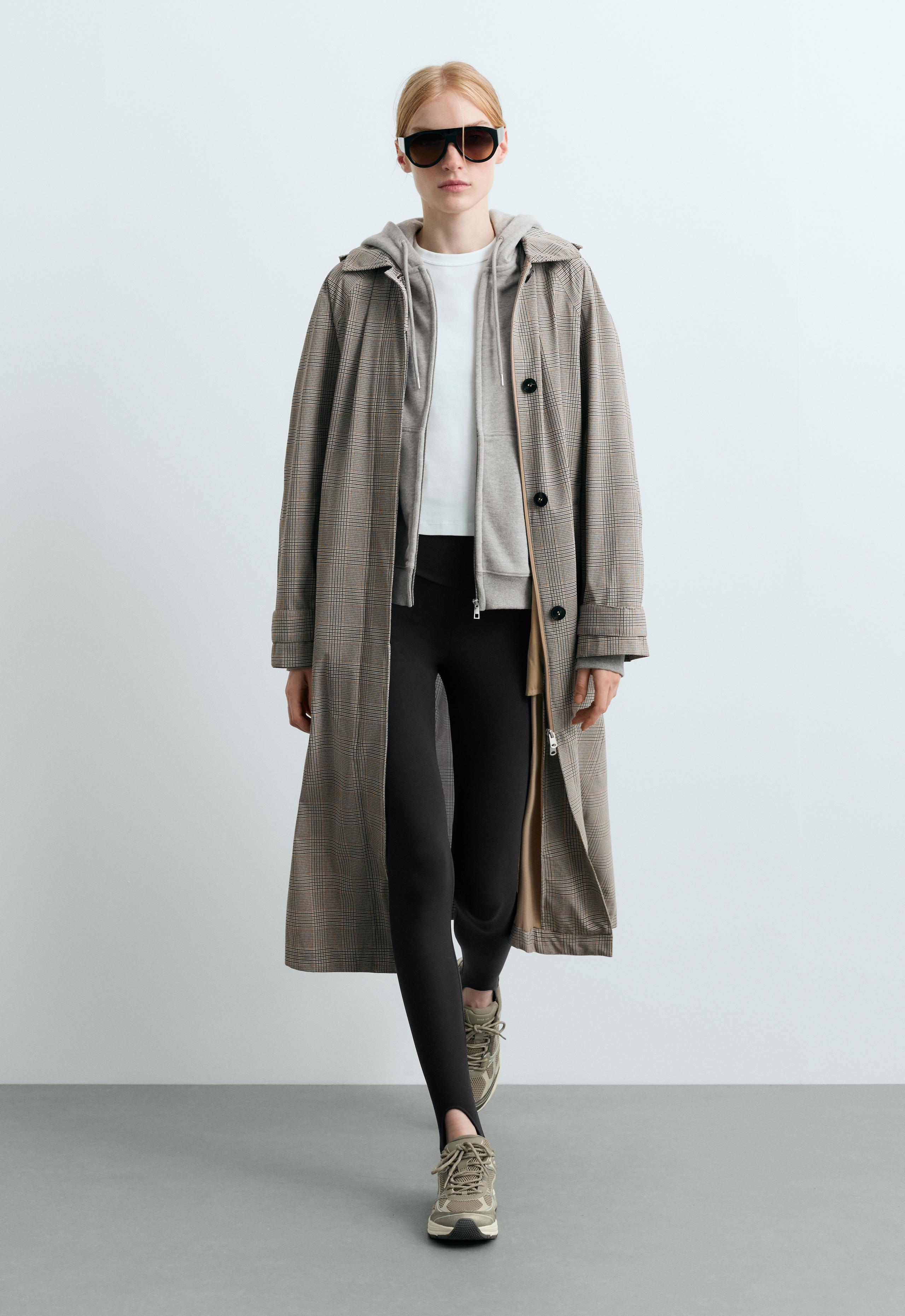 Long extra lightweight 10k check waterproof jacket - CAMEL