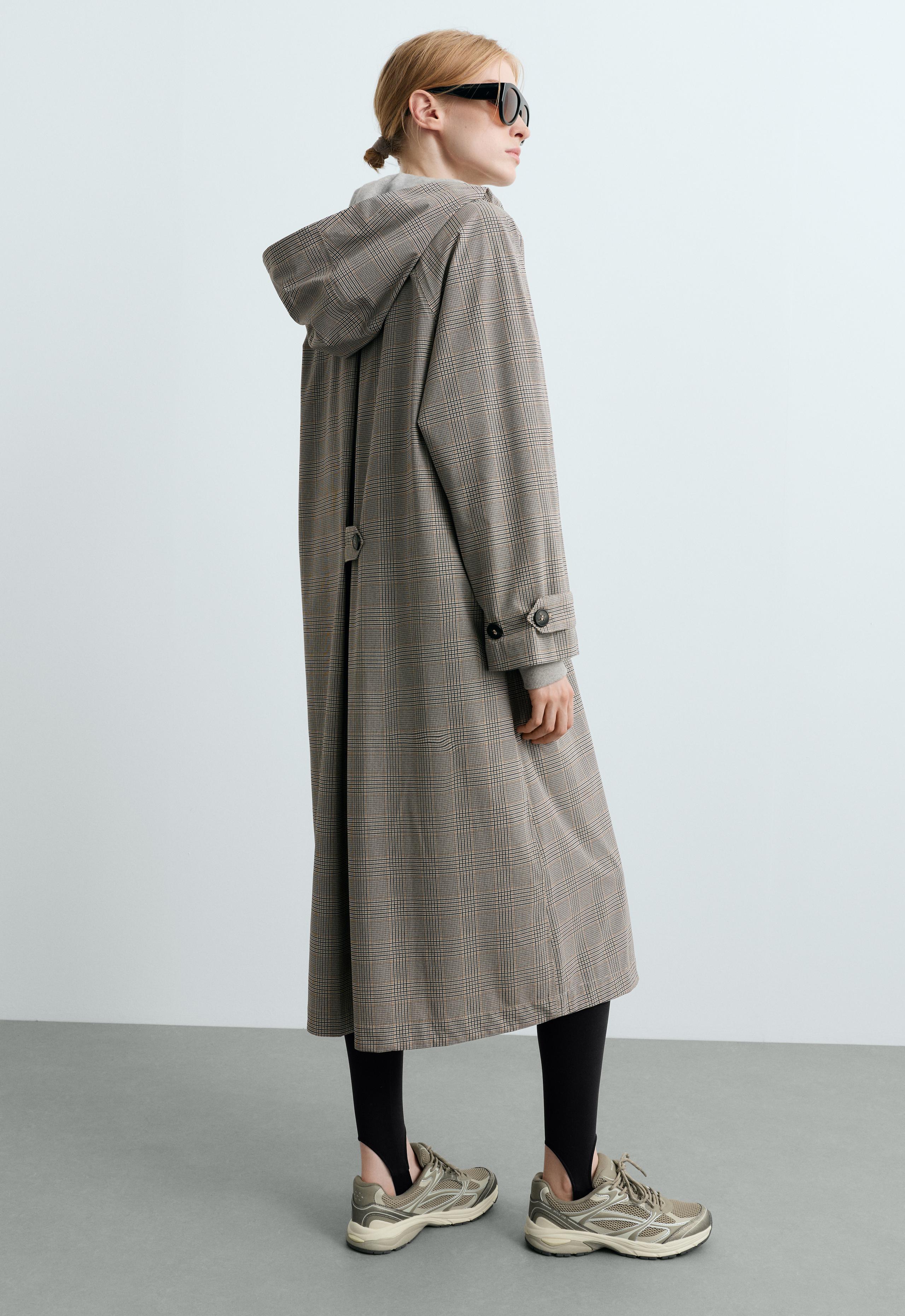 Long extra lightweight 10k check waterproof jacket - CAMEL