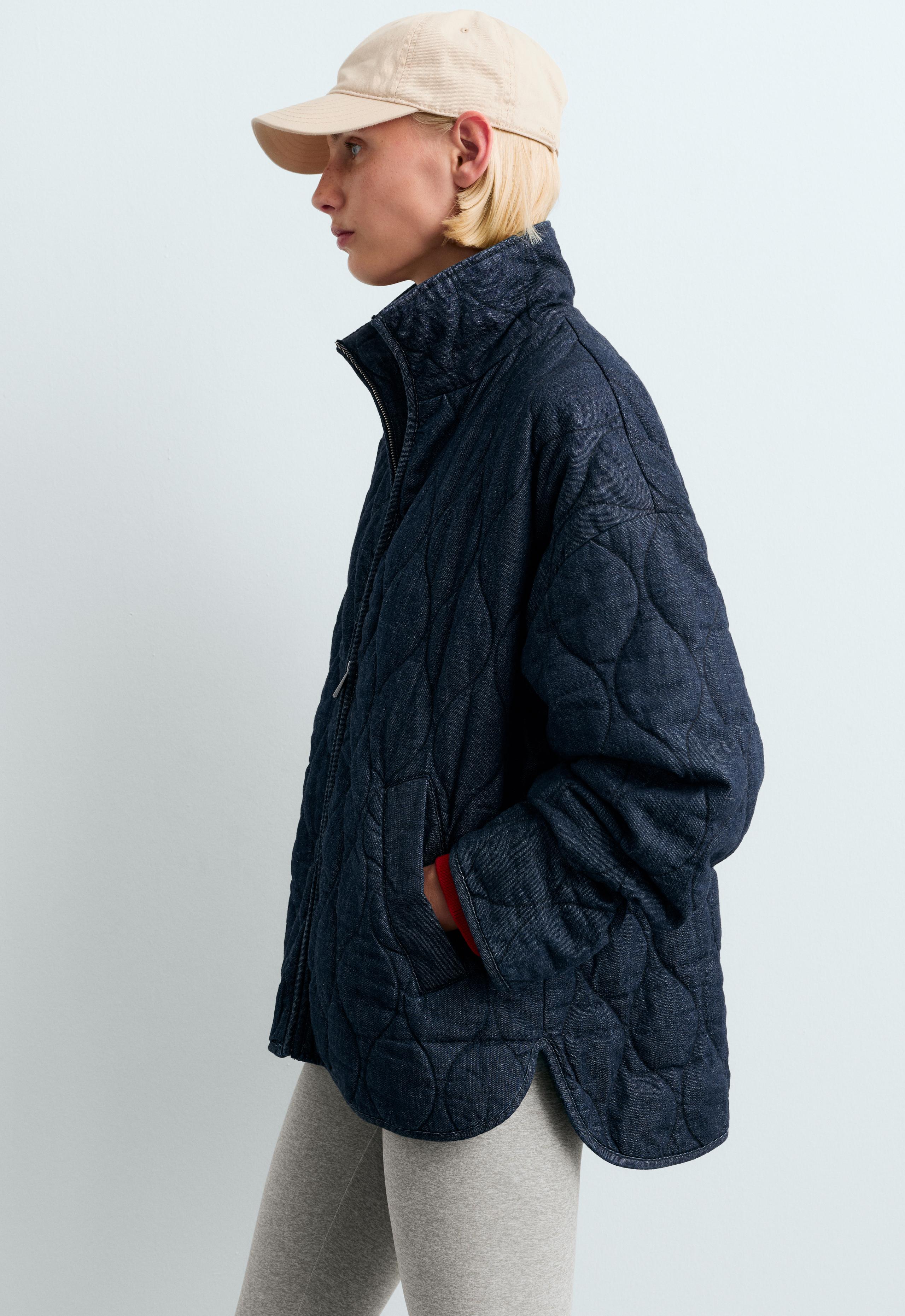 FELLEX® AEROGEL padded boxy denim-effect jacket - MID DENIM