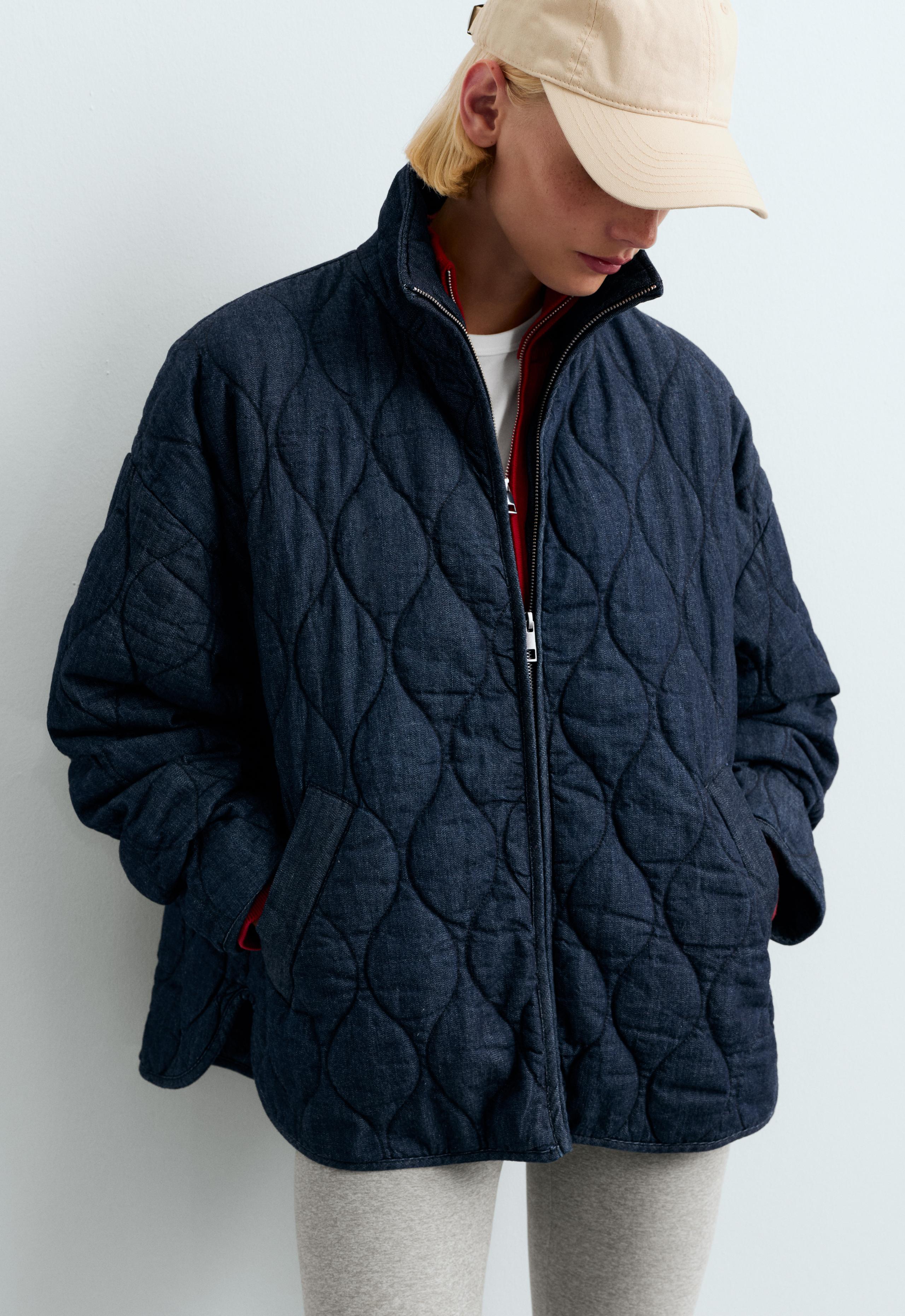 FELLEX® AEROGEL padded boxy denim-effect jacket - MID DENIM