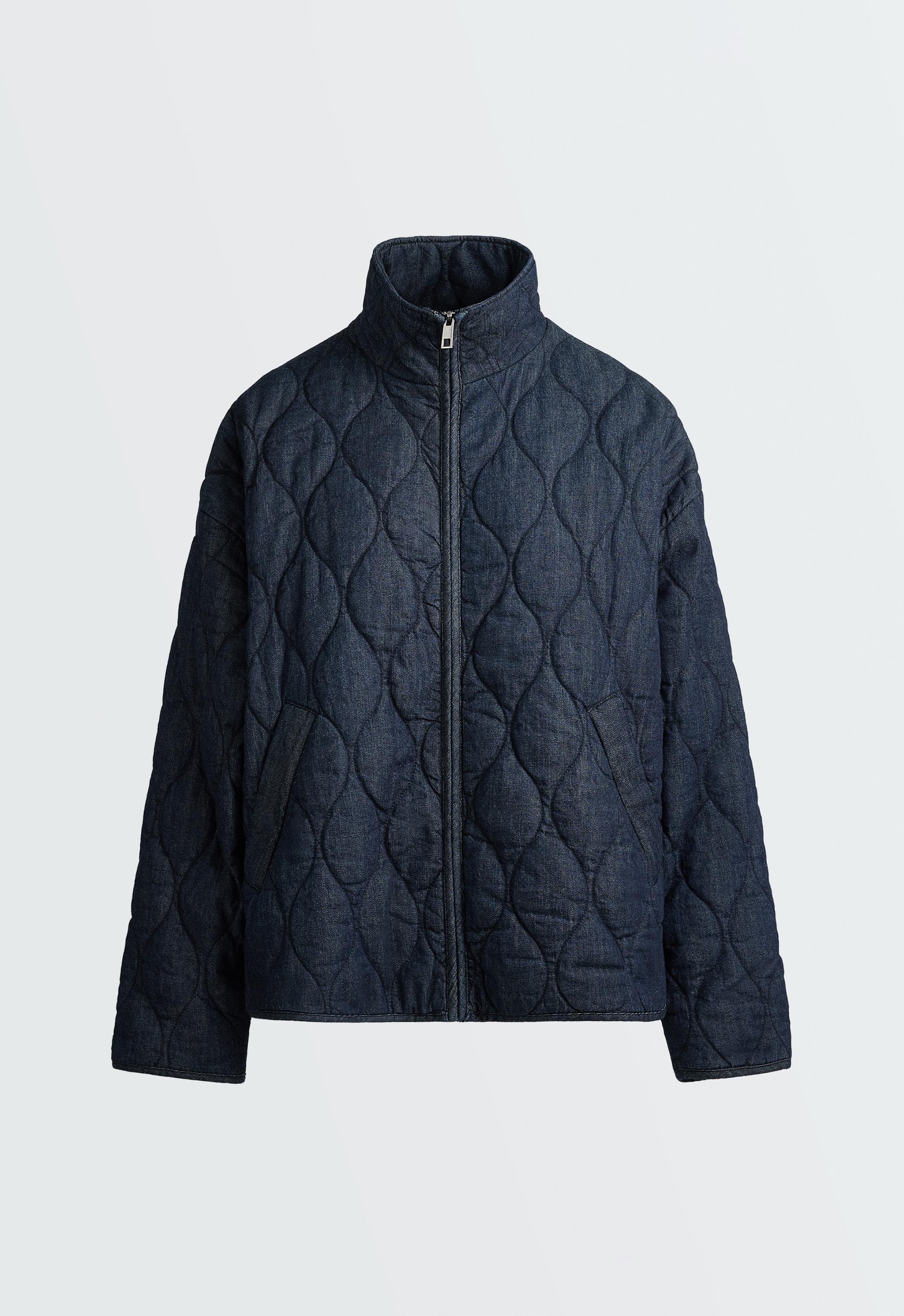 FELLEX® AEROGEL padded boxy denim-effect jacket - MID DENIM