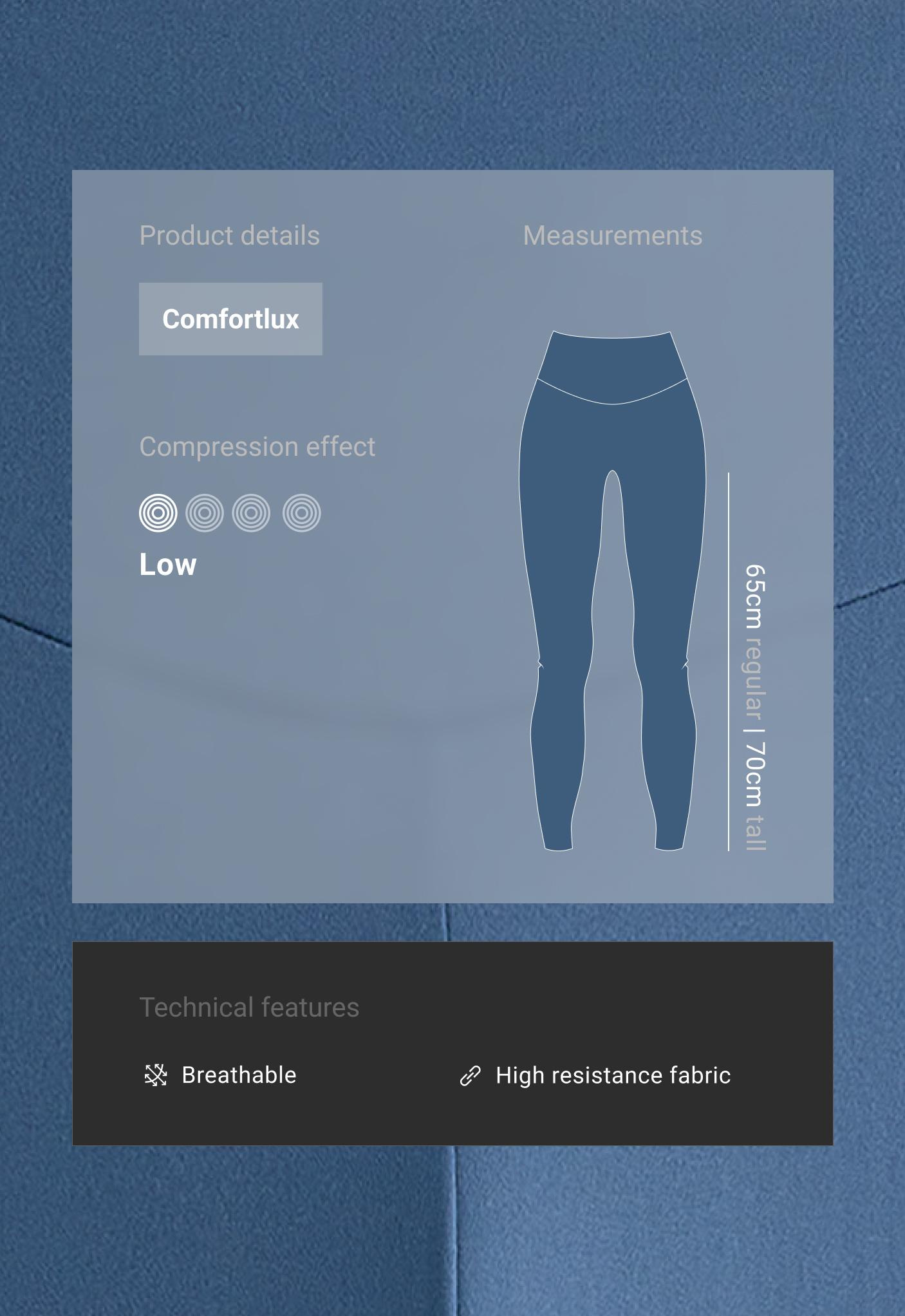 Comfortlux high-waisted ankle-length leggings - MID GREY-BLUE