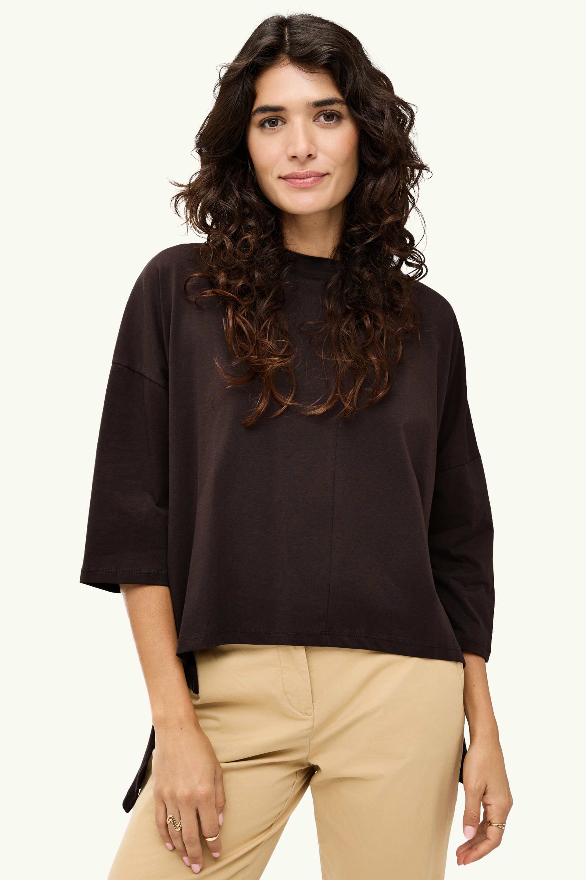T-shirt - regular fit dark brown