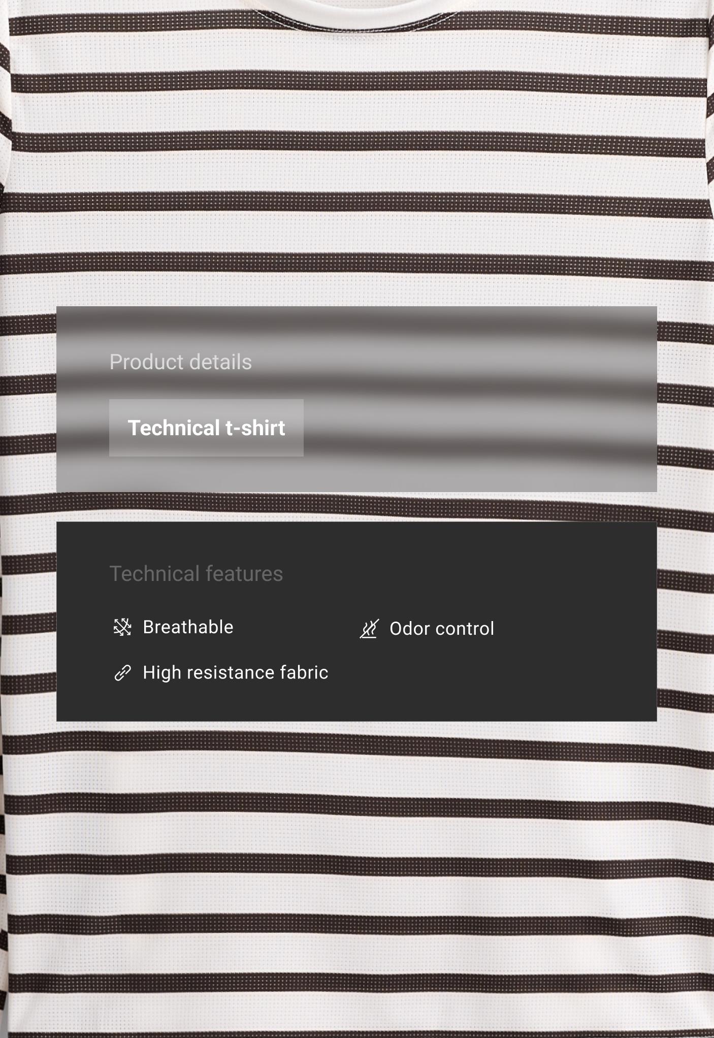 Regular Fit technical T-shirt, long sleeve, striped print - BROWN