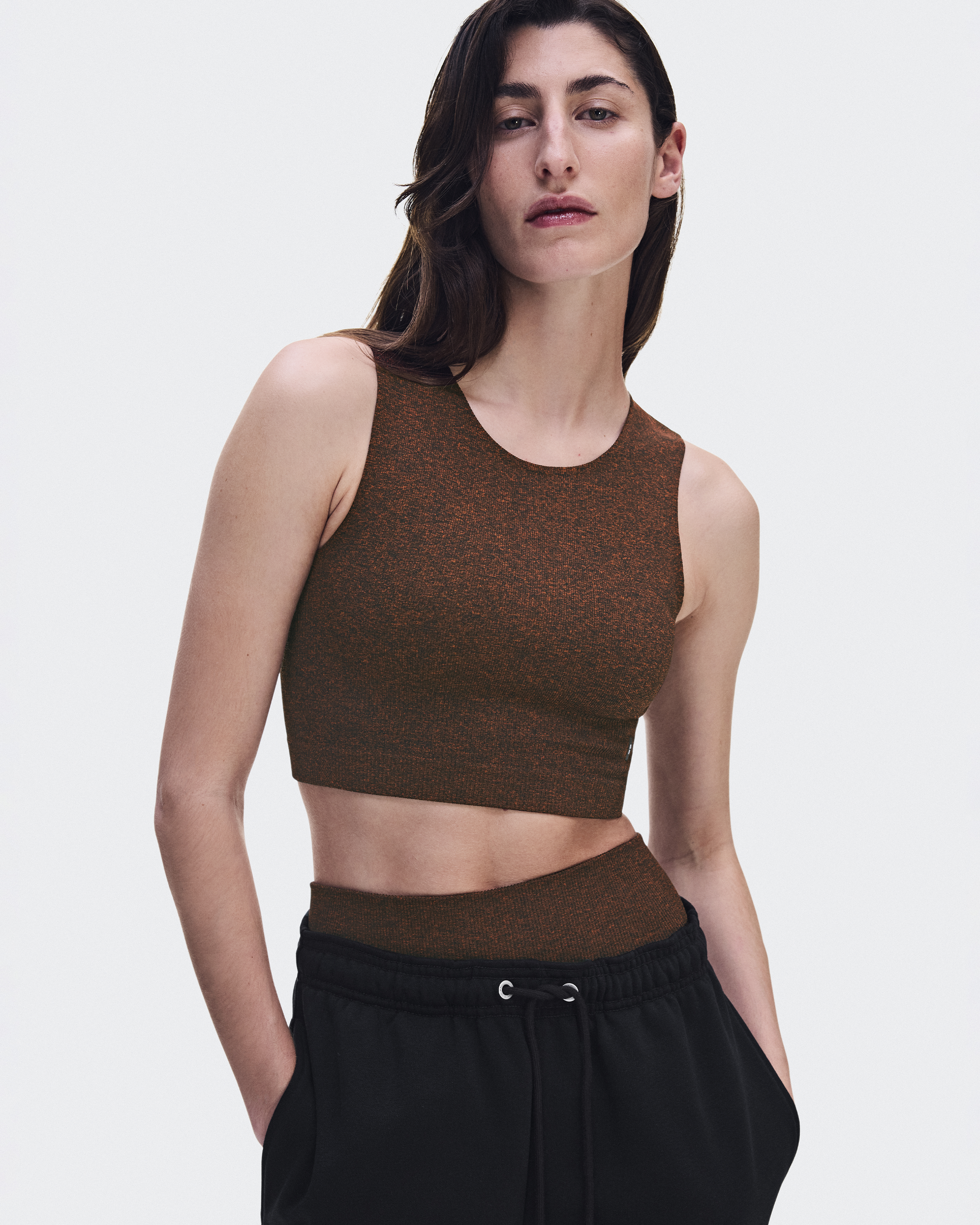 Studio Knit Crop - Cinnamon Heather