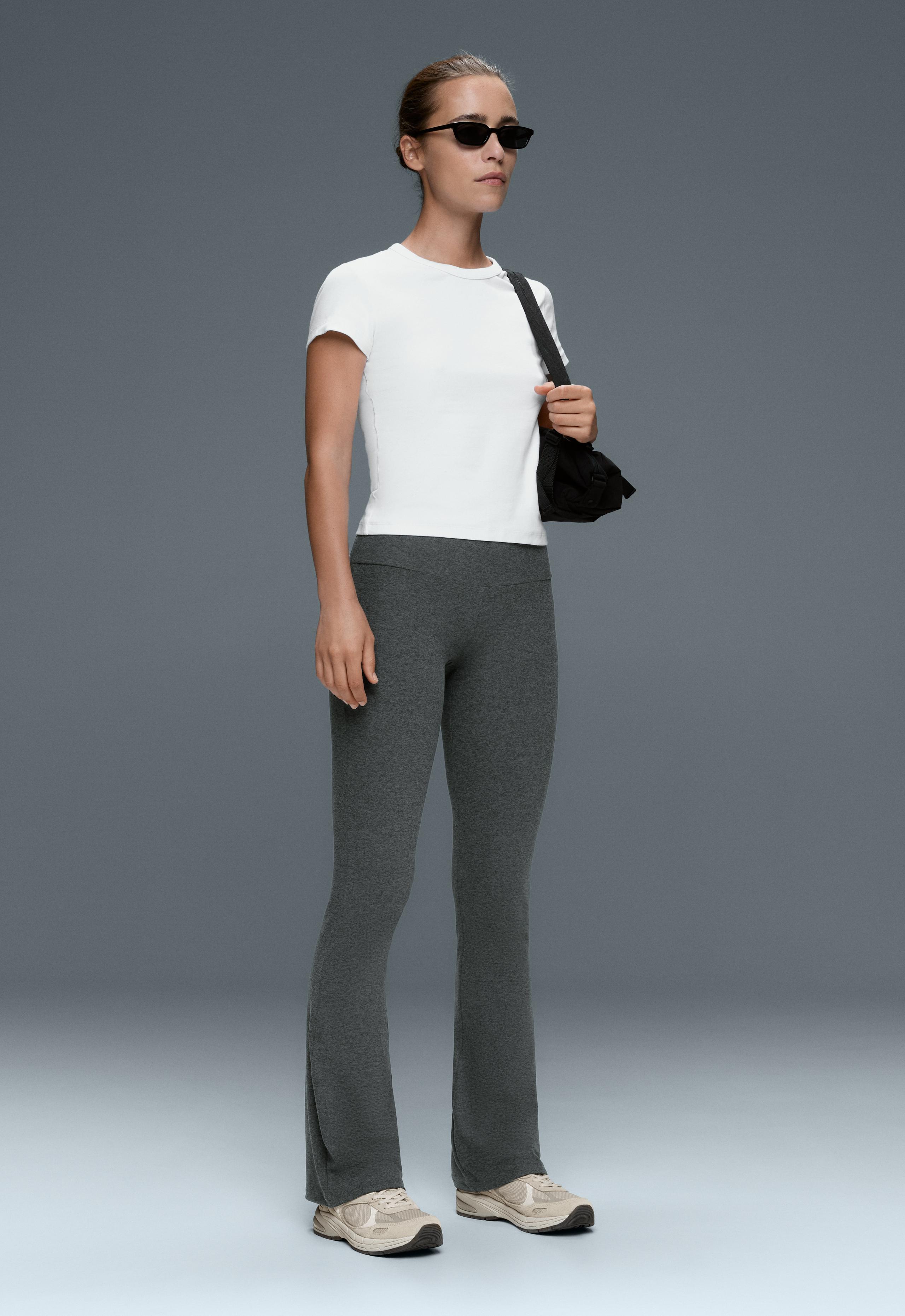 High-rise Comfortlux flare trousers - DARK GREY MELANGE