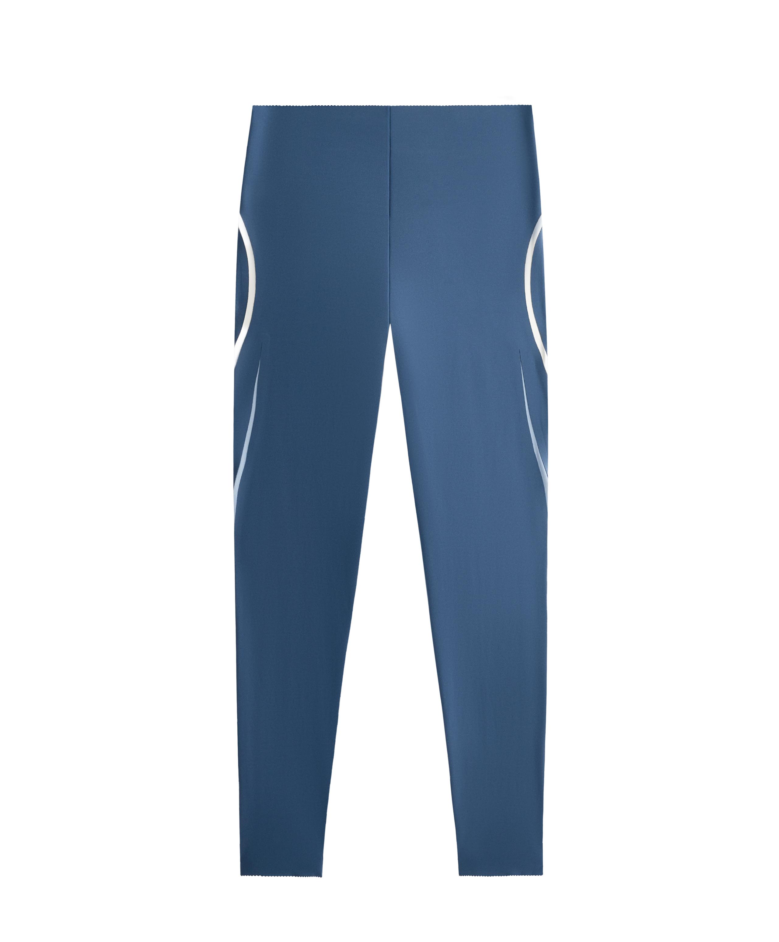 Compressive core control high-rise ankle-length leggings with lines - MID GREY-BLUE