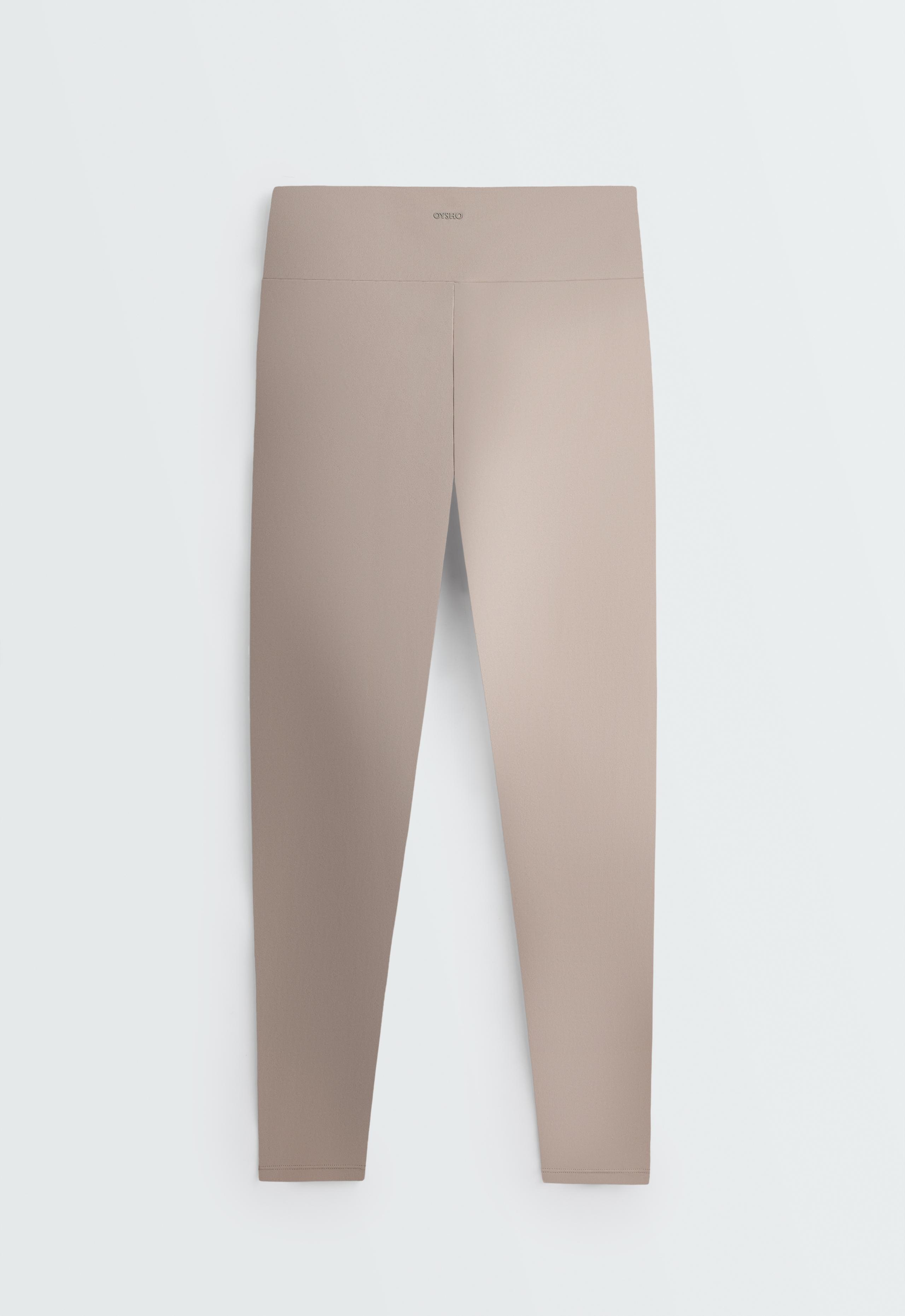 Comfortlux high-rise ankle-length leggings with contrast detail - LIGHT STONE