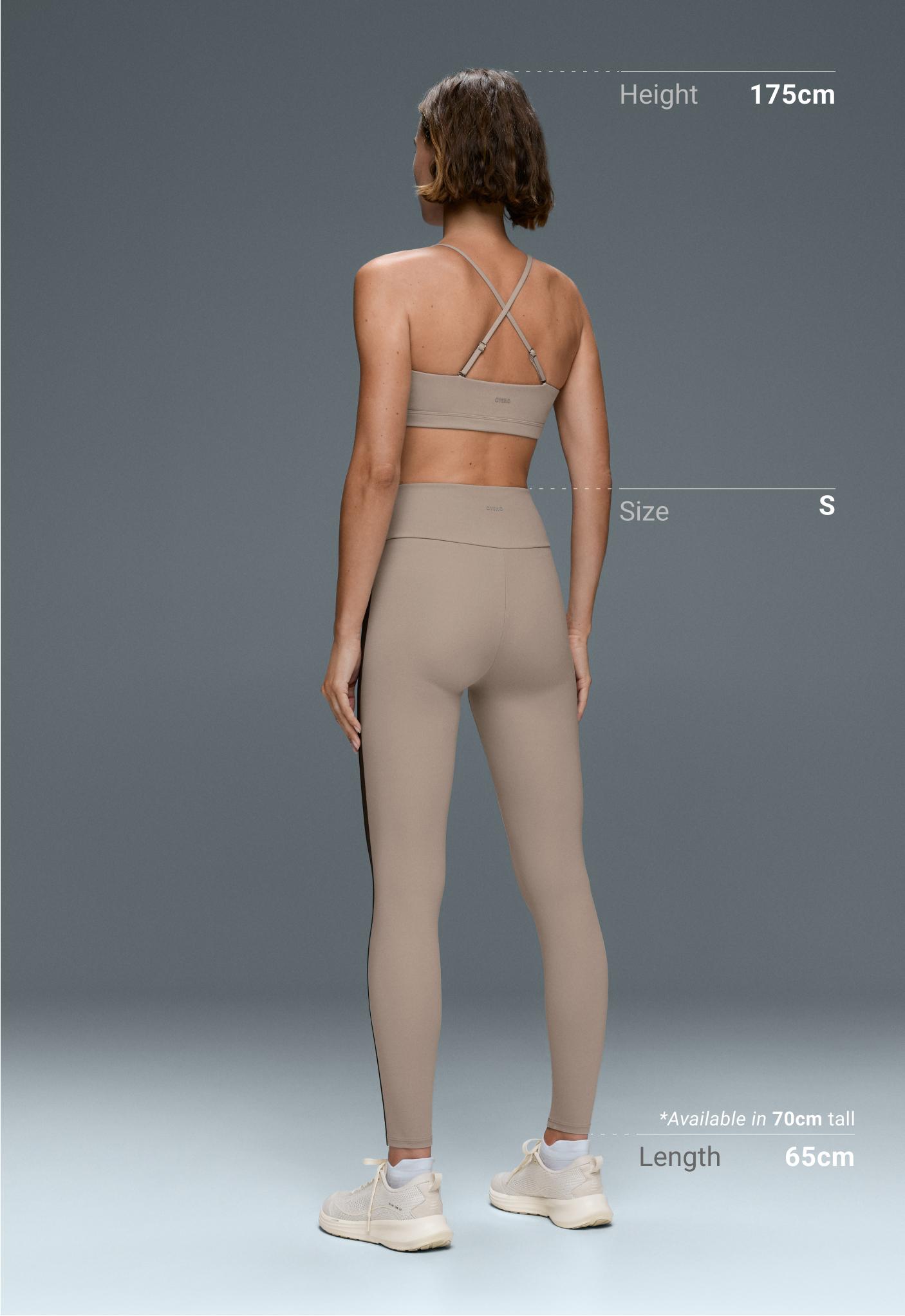 Comfortlux high-rise ankle-length leggings with contrast detail - LIGHT STONE
