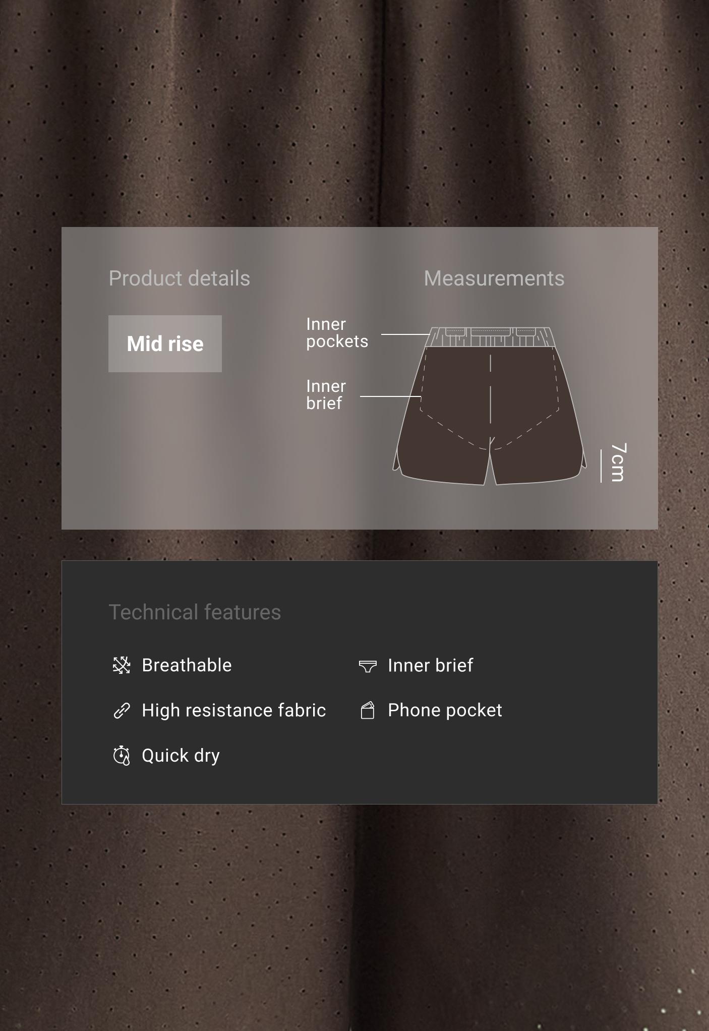 Technical Shorts Mid rise 7cm - BROWN