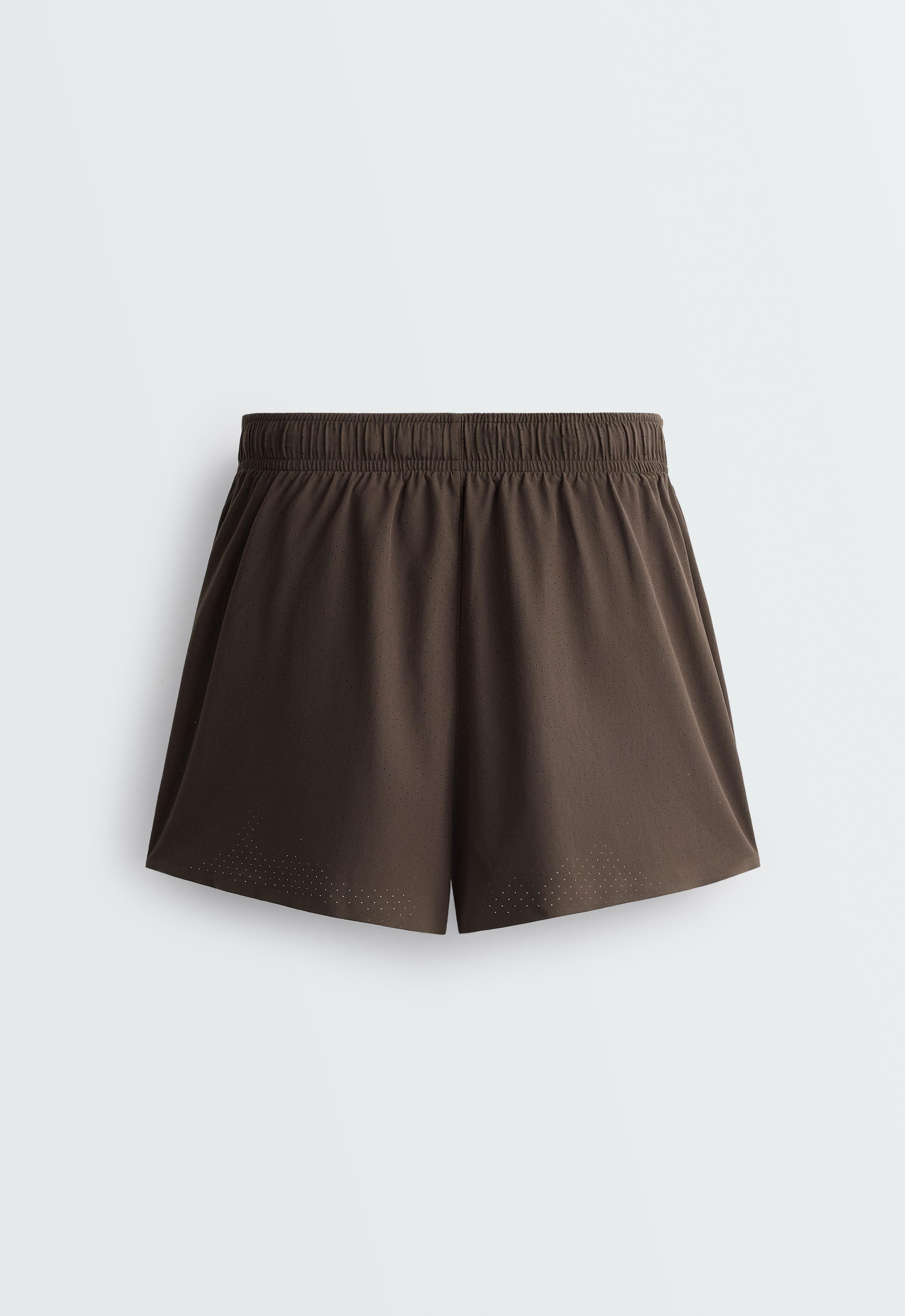 Technical Shorts Mid rise 7cm - BROWN