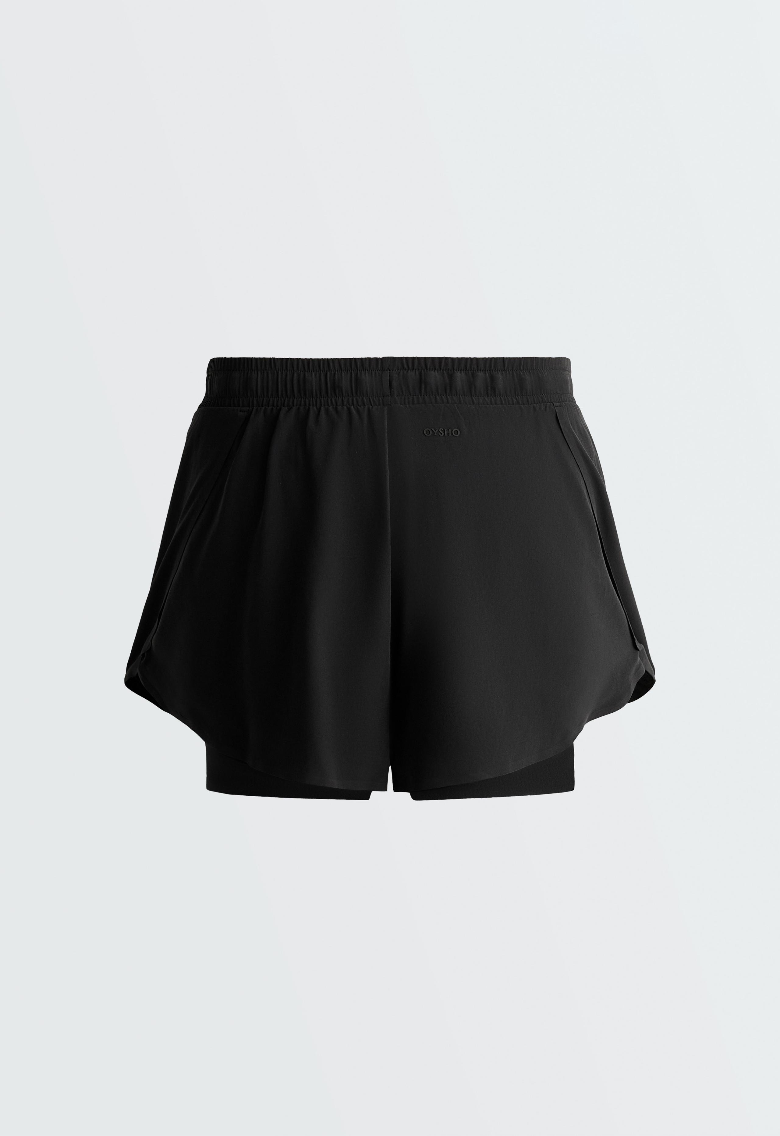 Light Touch mid rise 2-in-1 shorts - BLACK