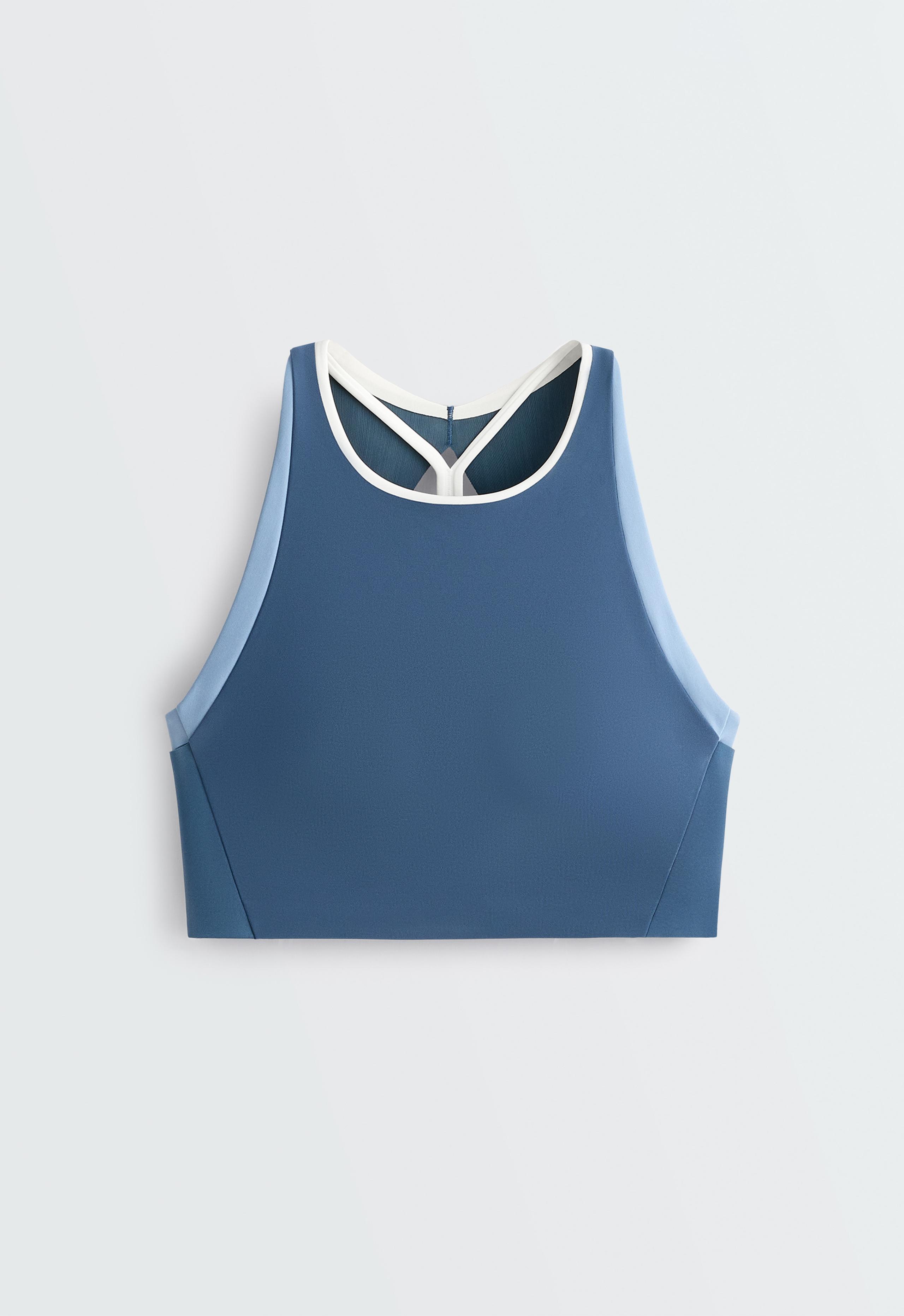 Compressive block tank top - MID GREY-BLUE