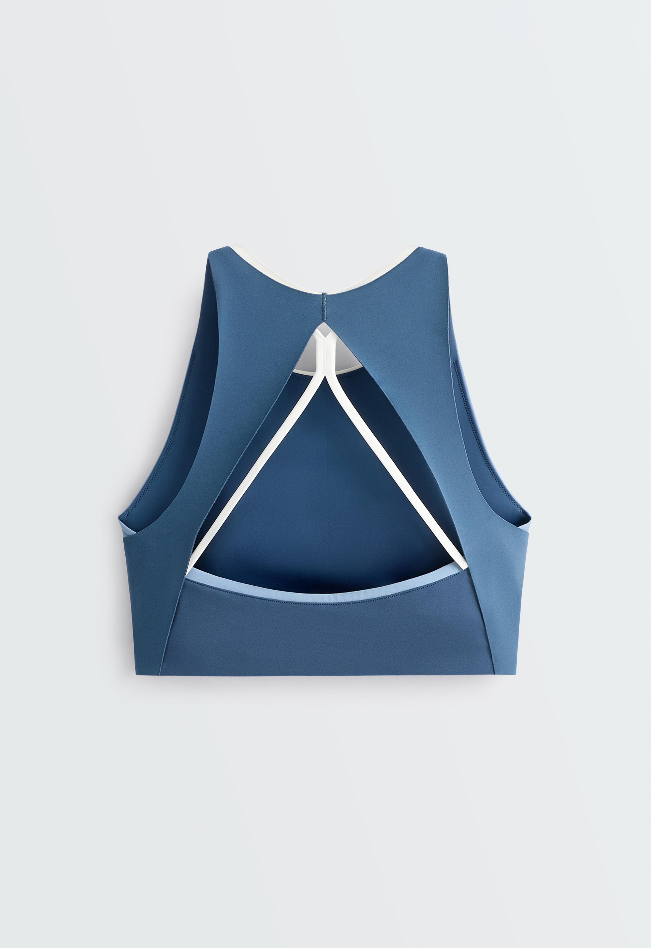 Compressive block tank top - MID GREY-BLUE