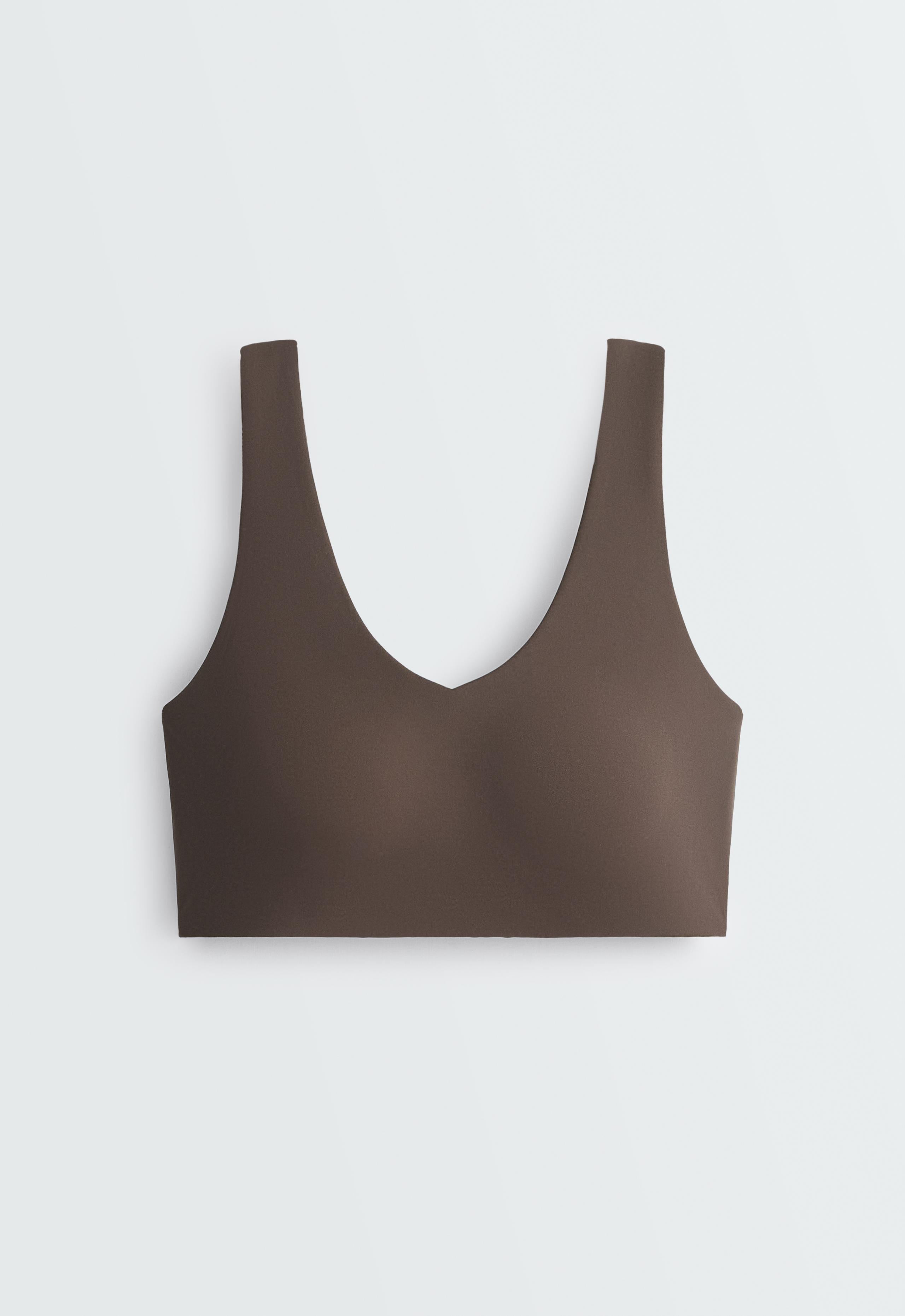 Compressive sports bra, medium support - BROWN