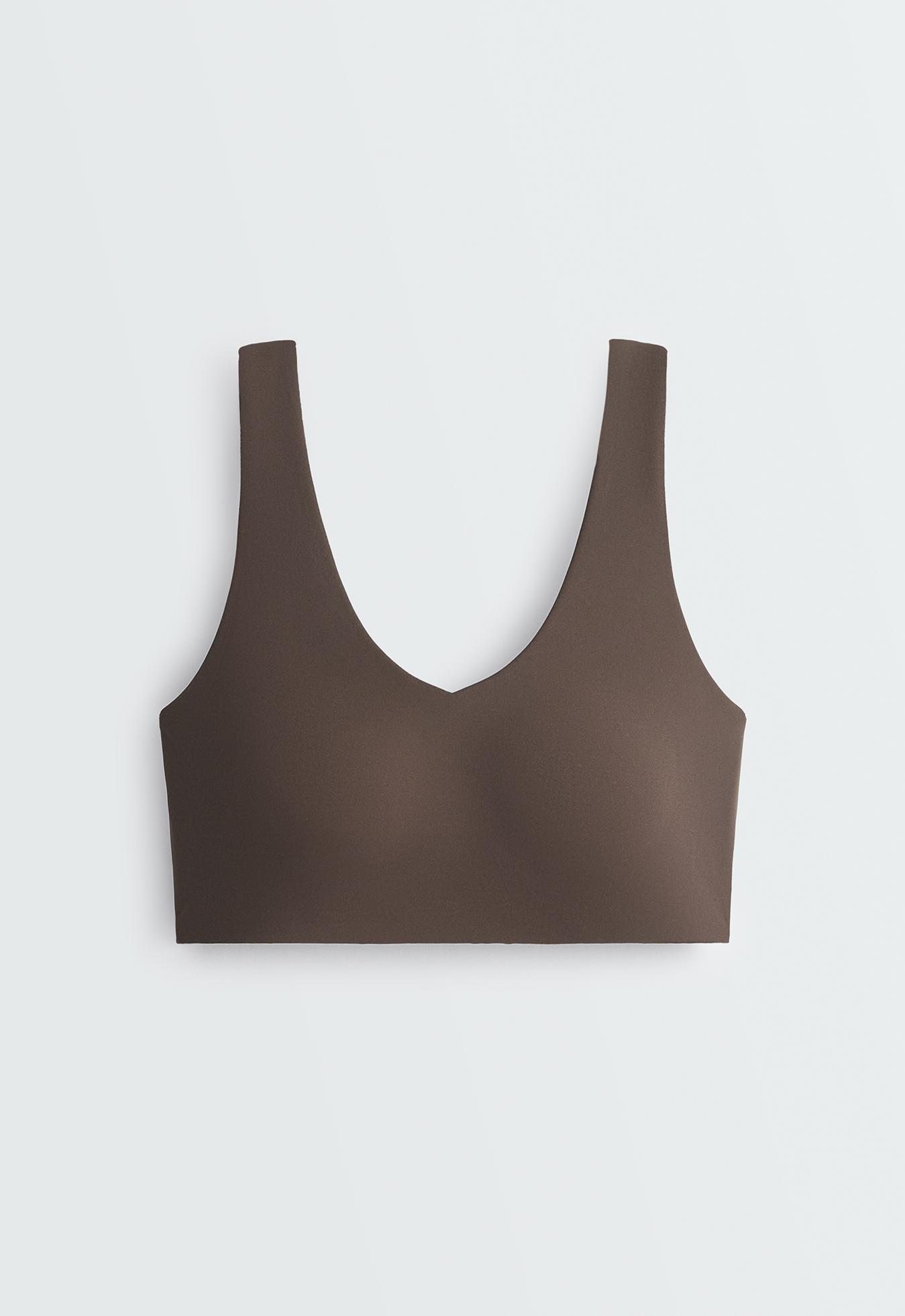 Compressive sports bra, medium support - BROWN