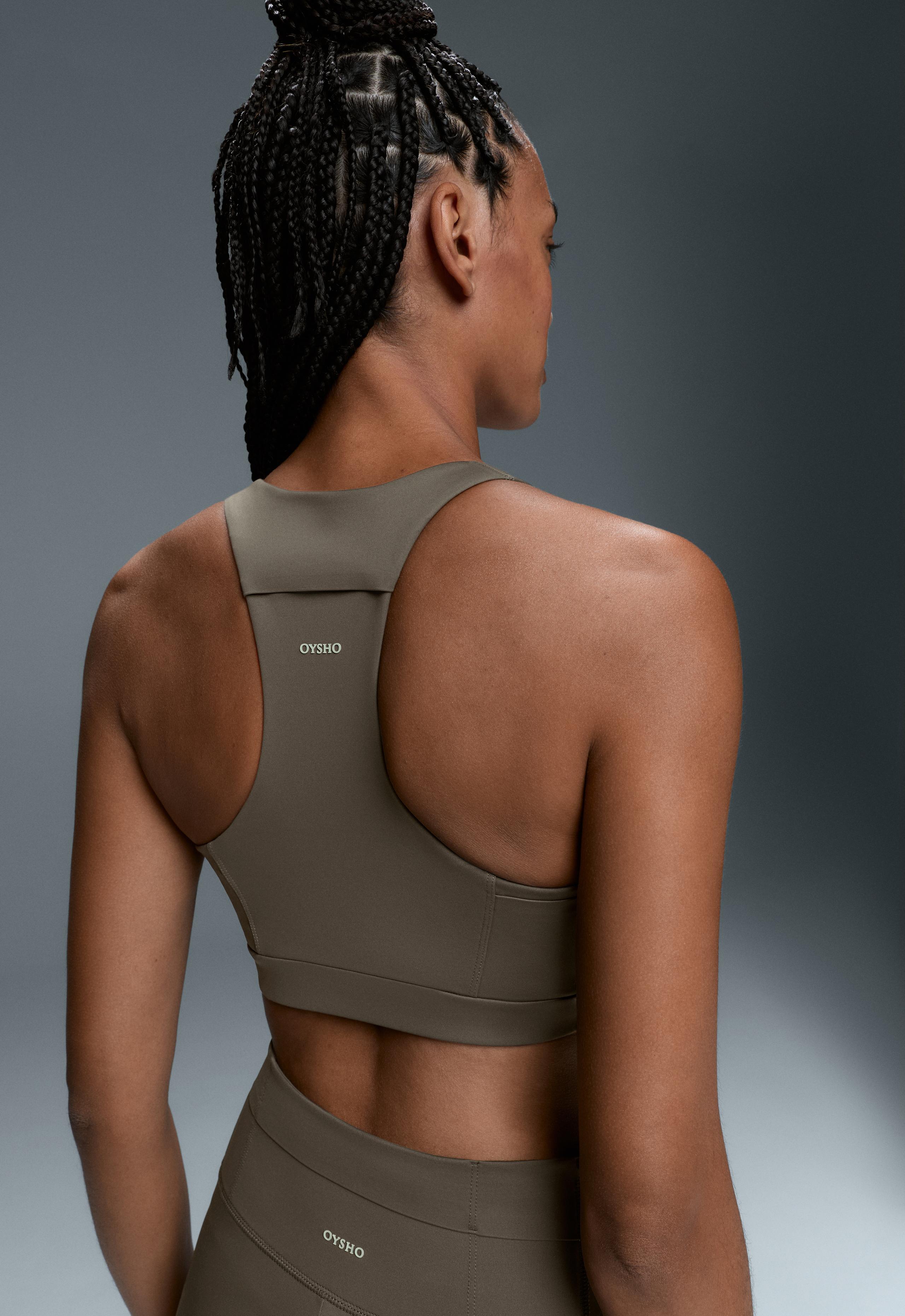 Rapid Dry sports bra, medium support, pockets - CHARCOAL GREY