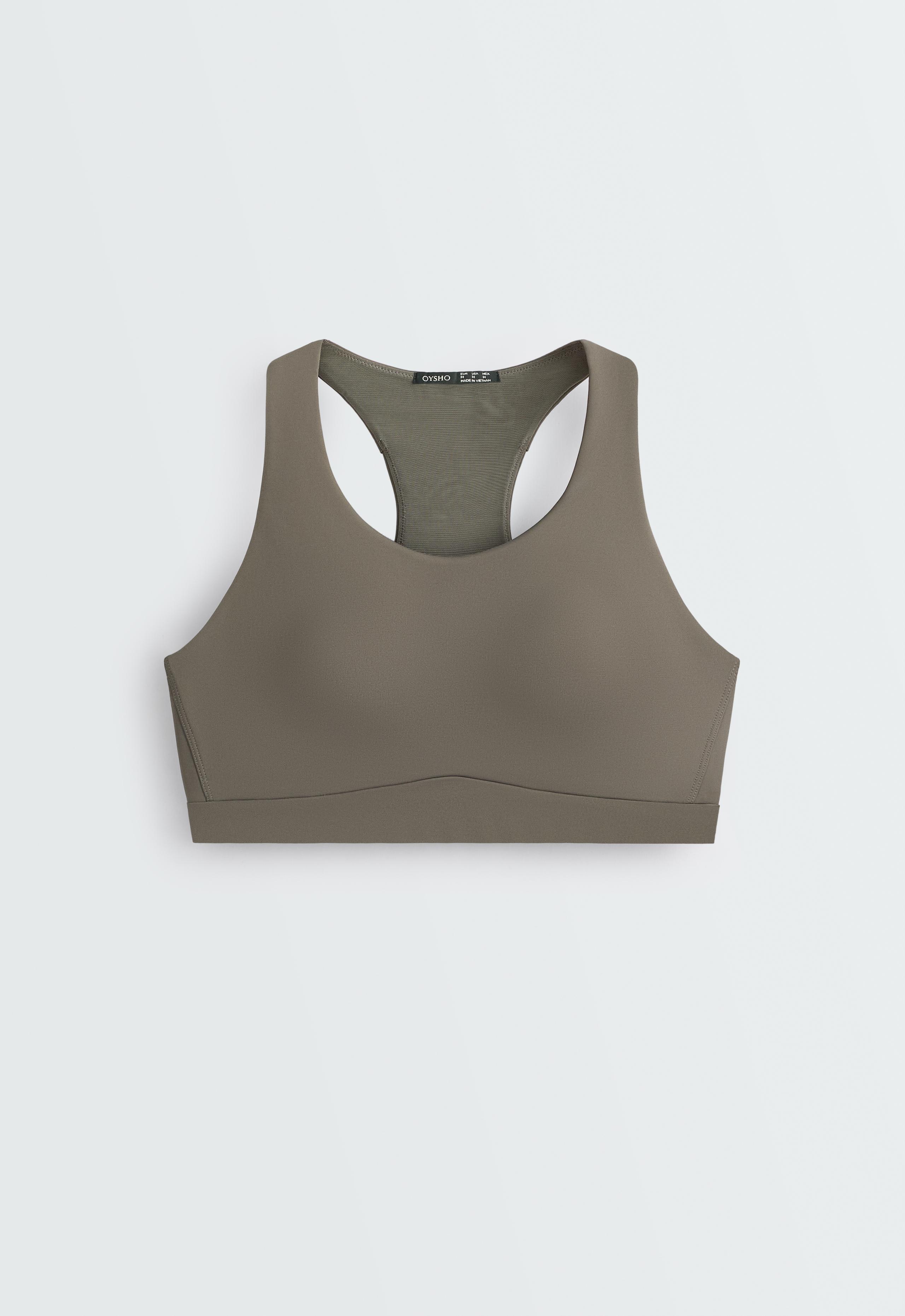 Rapid Dry sports bra, medium support, pockets - CHARCOAL GREY