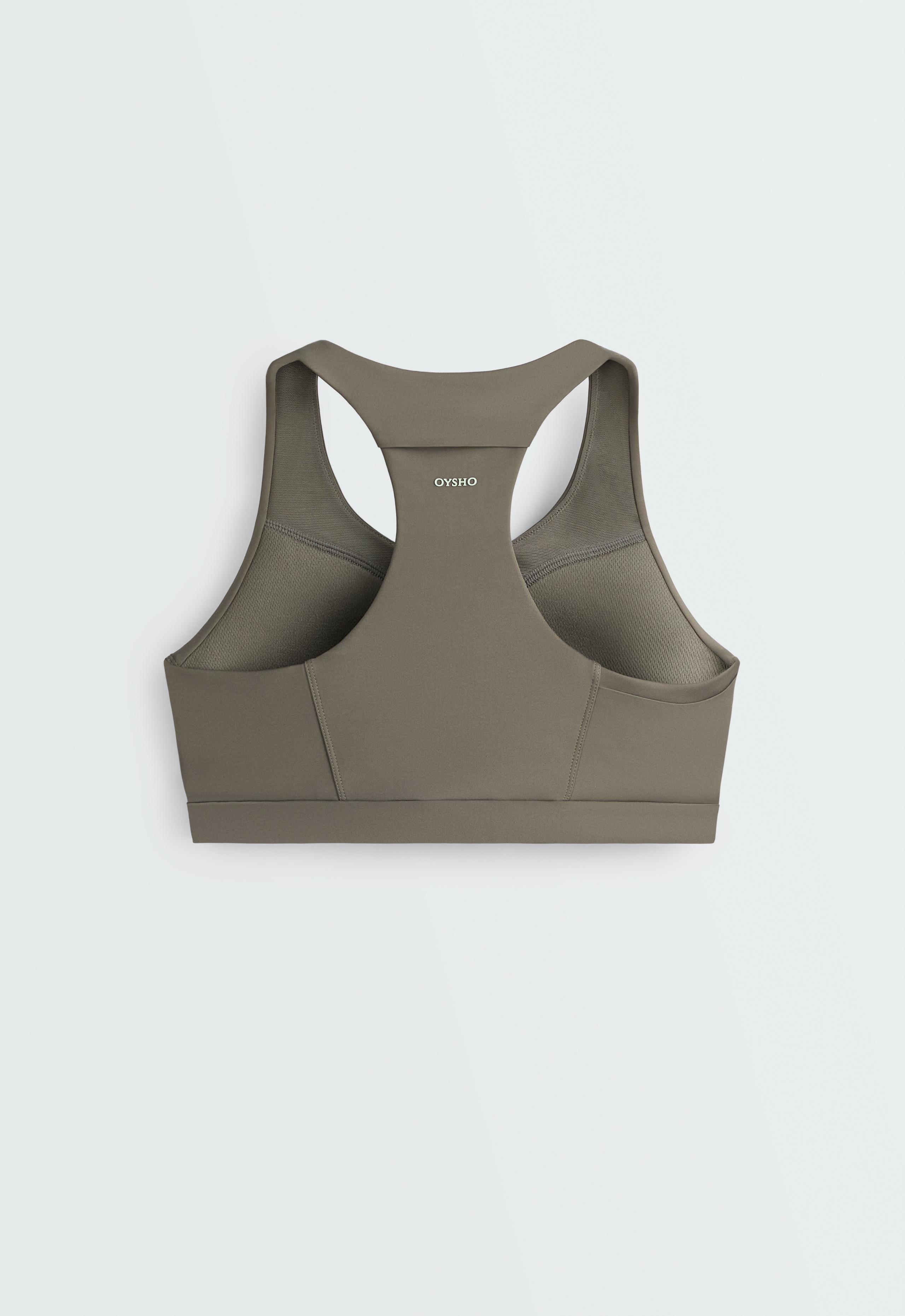 Rapid Dry sports bra, medium support, pockets - CHARCOAL GREY