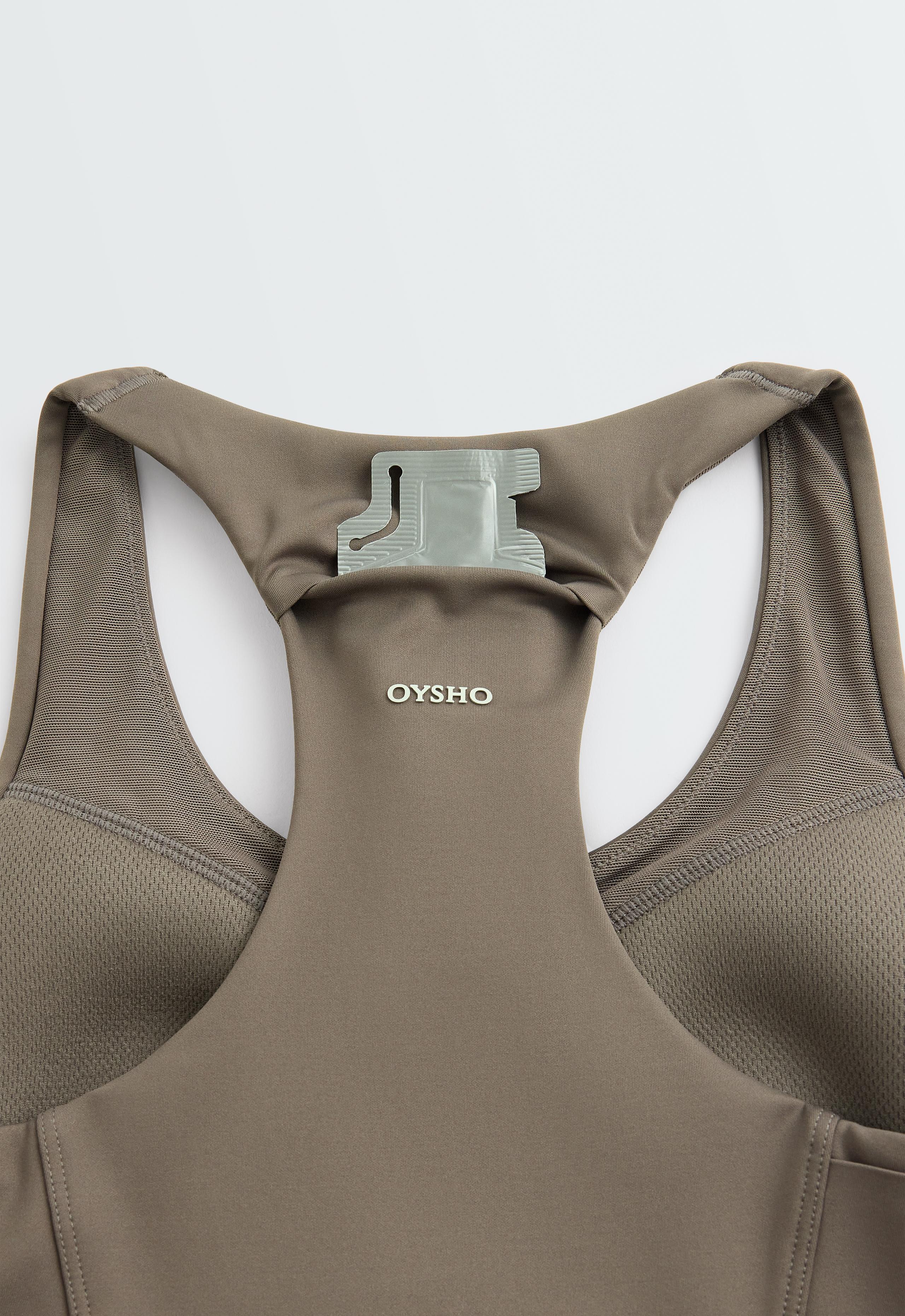 Rapid Dry sports bra, medium support, pockets - CHARCOAL GREY