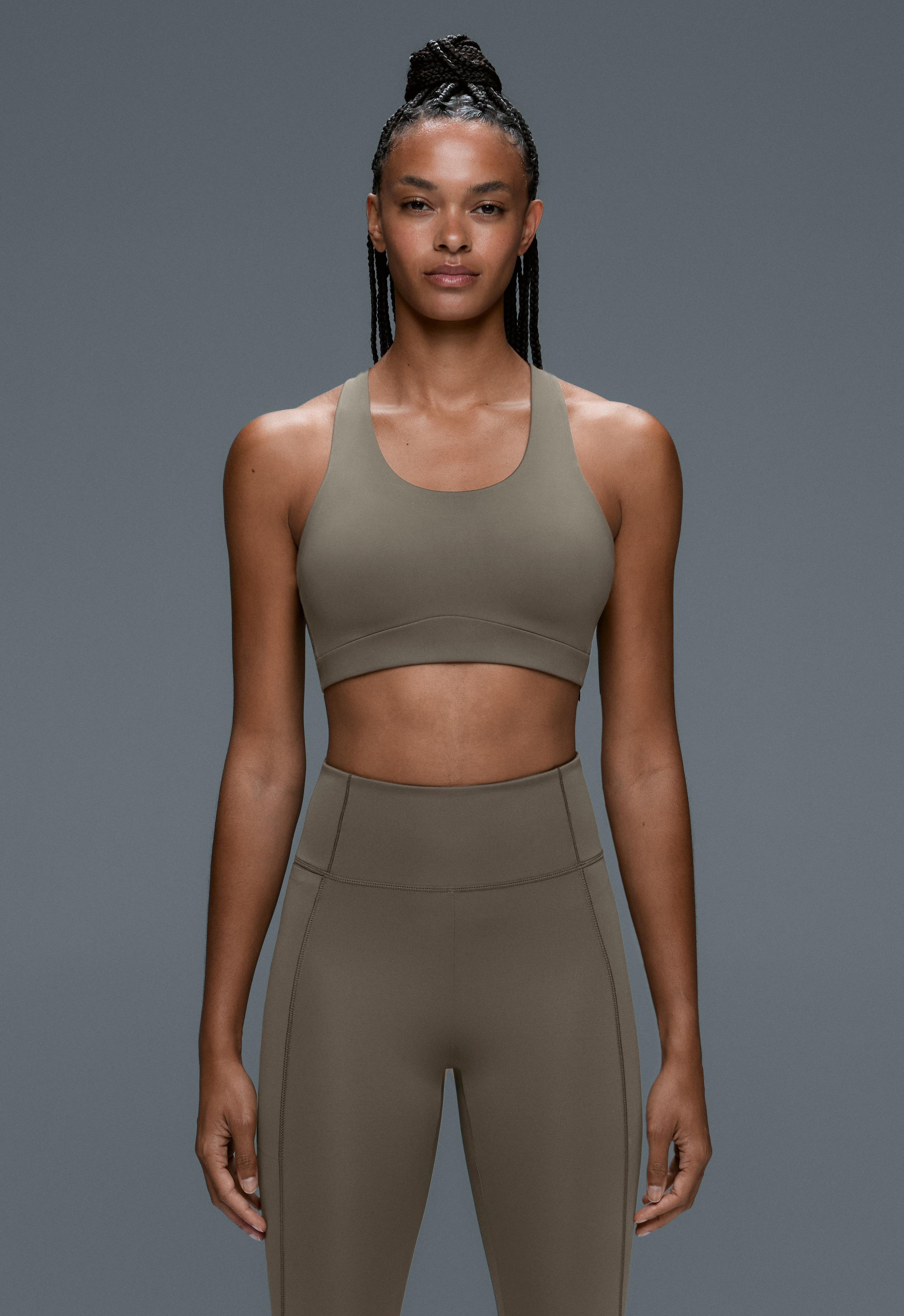 Rapid Dry medium support sports bra with pockets - CHARCOAL GREY
