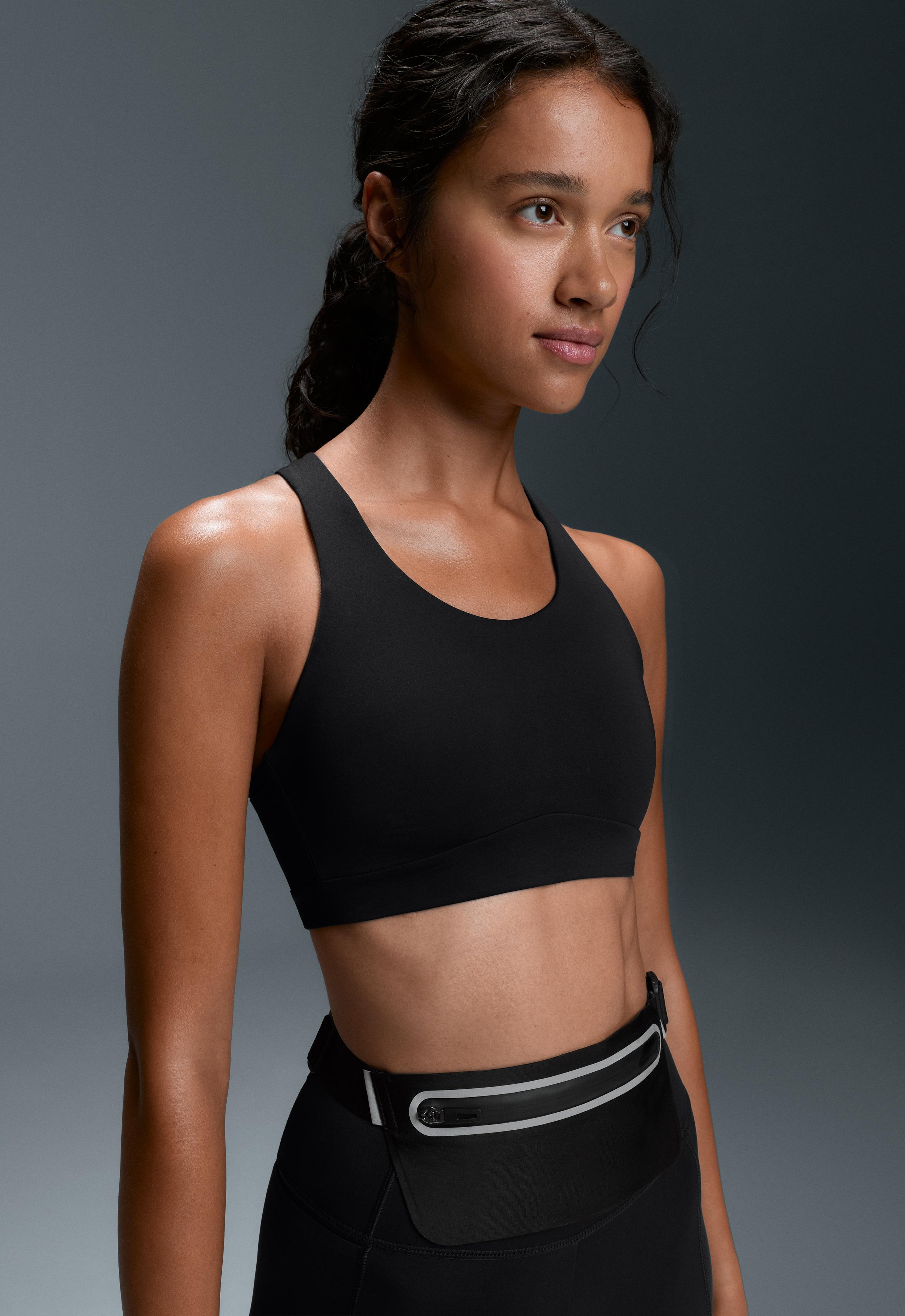 Rapid Dry sports bra, medium support, pockets - BLACK