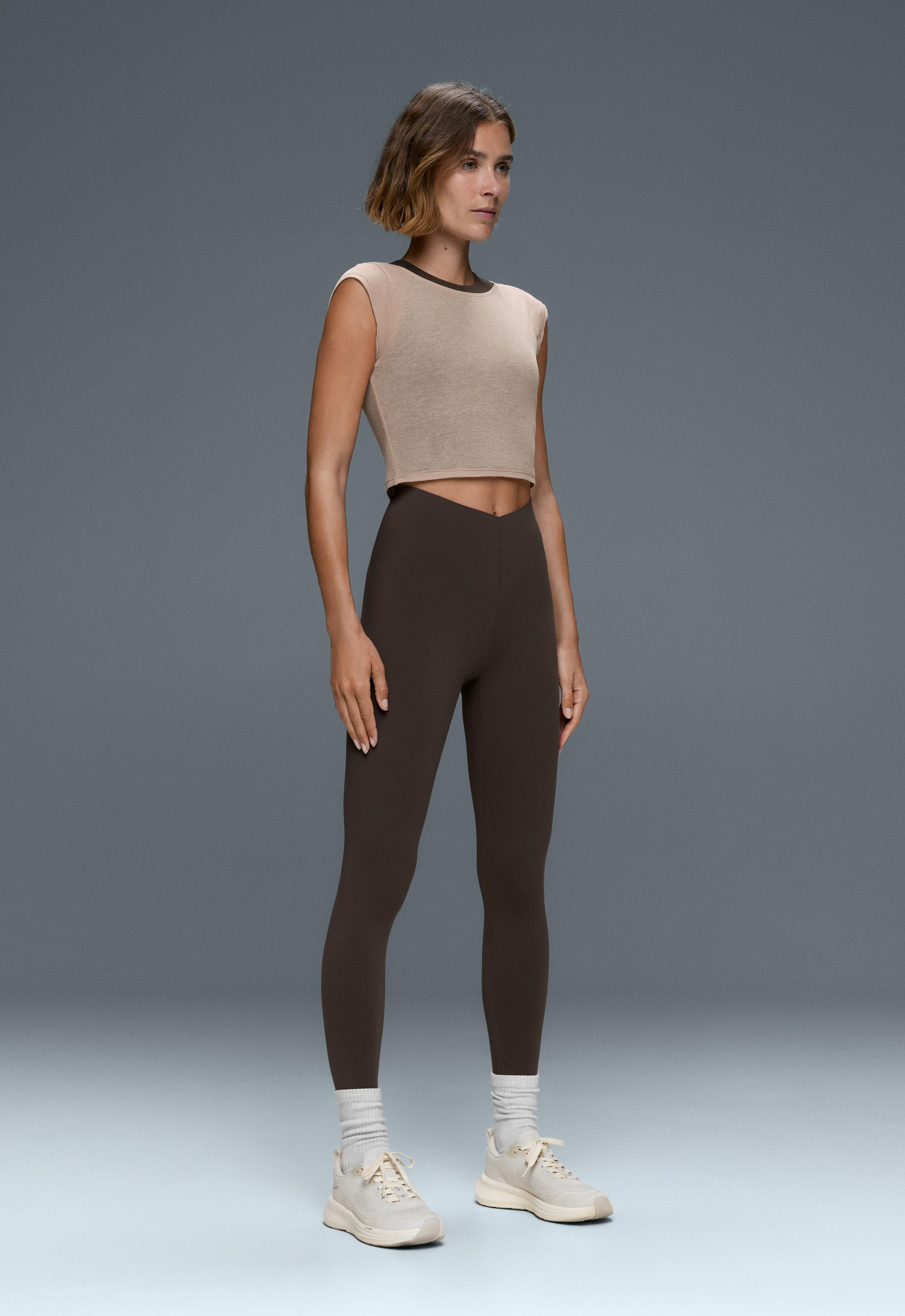 Comfortlux contrast overlay tank top - LIGHT STONE